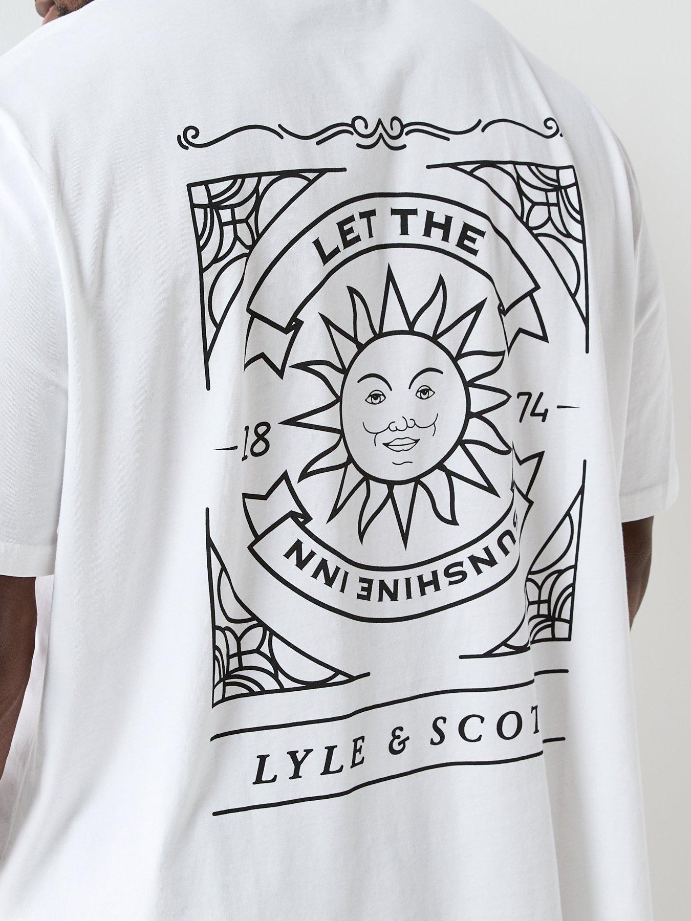  image of lyle-scott-big-and-tall-sunshine-inn-graphic-t-shirt-white