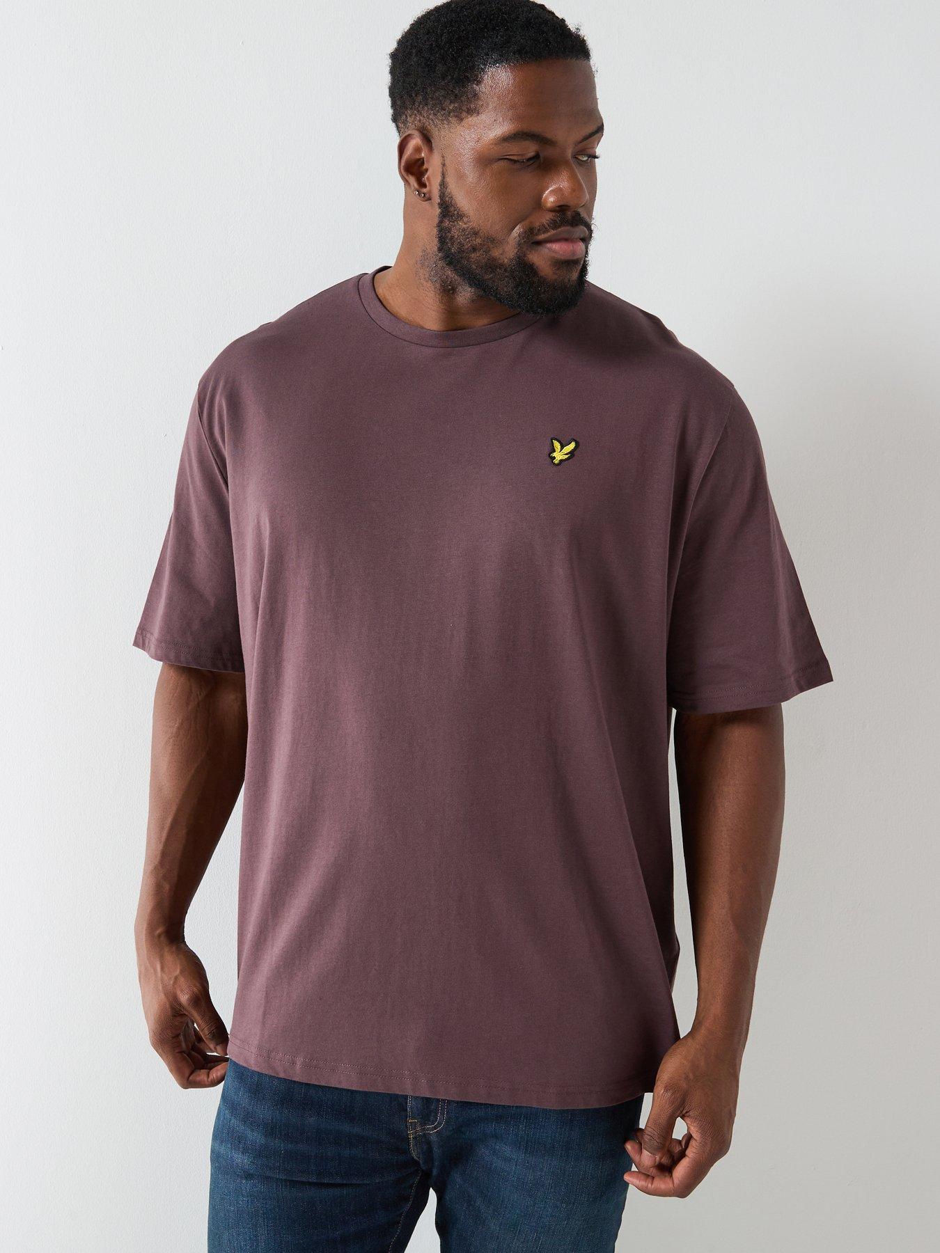 front image of lyle-scott-big-and-tall-plain-t-shirt--brown