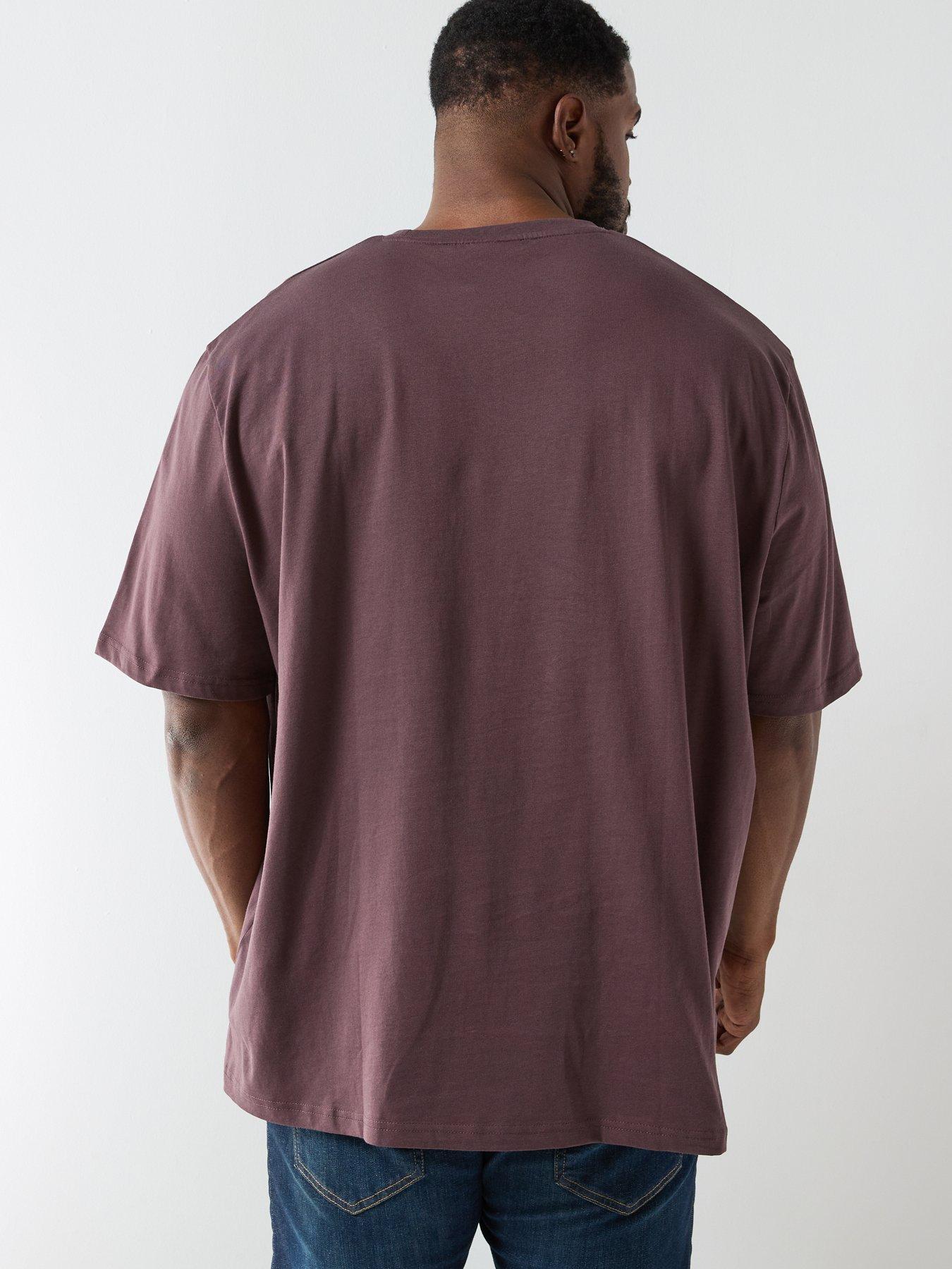 stillFront image of lyle-scott-big-and-tall-plain-t-shirt--brown