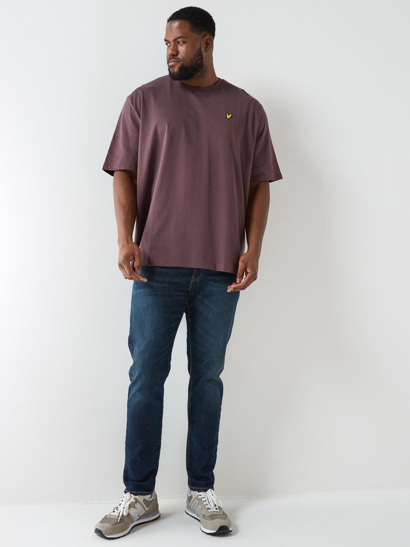  image of lyle-scott-big-and-tall-plain-t-shirt--brown