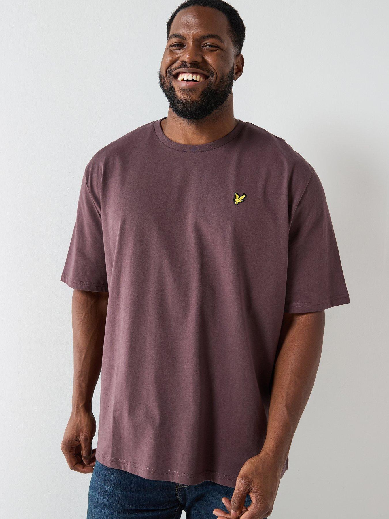  image of lyle-scott-big-and-tall-plain-t-shirt--brown