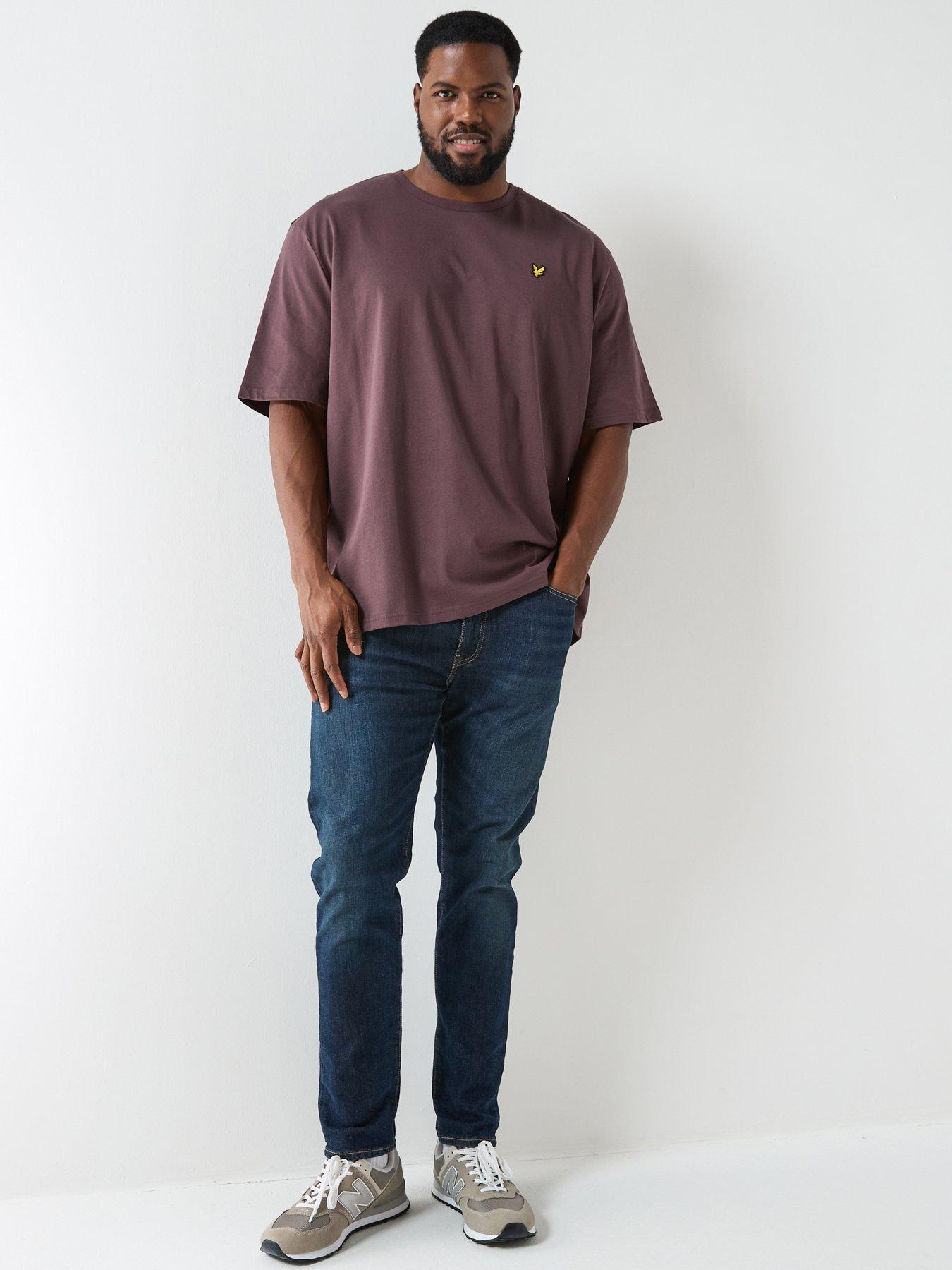  image of lyle-scott-big-and-tall-plain-t-shirt--brown