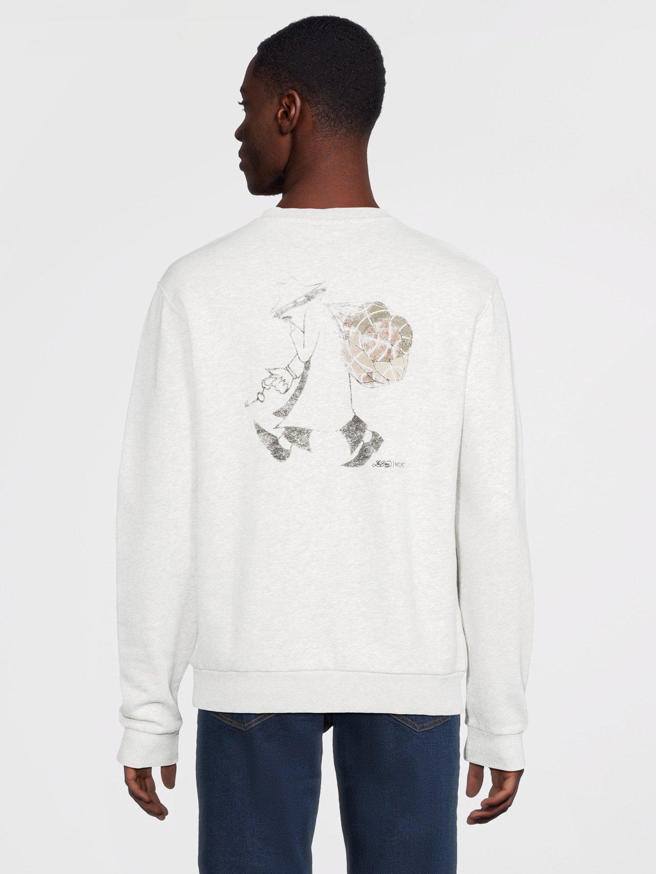 Image 2 of 5 of Les Deux Brandon Thief Back Graphic Crew Sweat - Light Grey