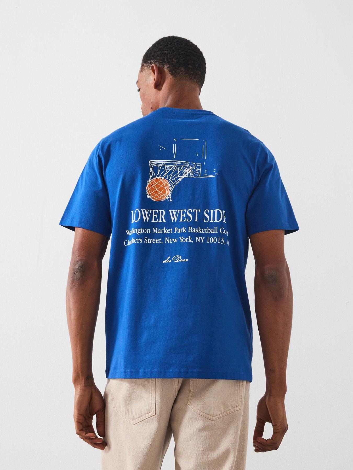 Les Deux West Side Back Graphic T-Shirt - Bright Blue