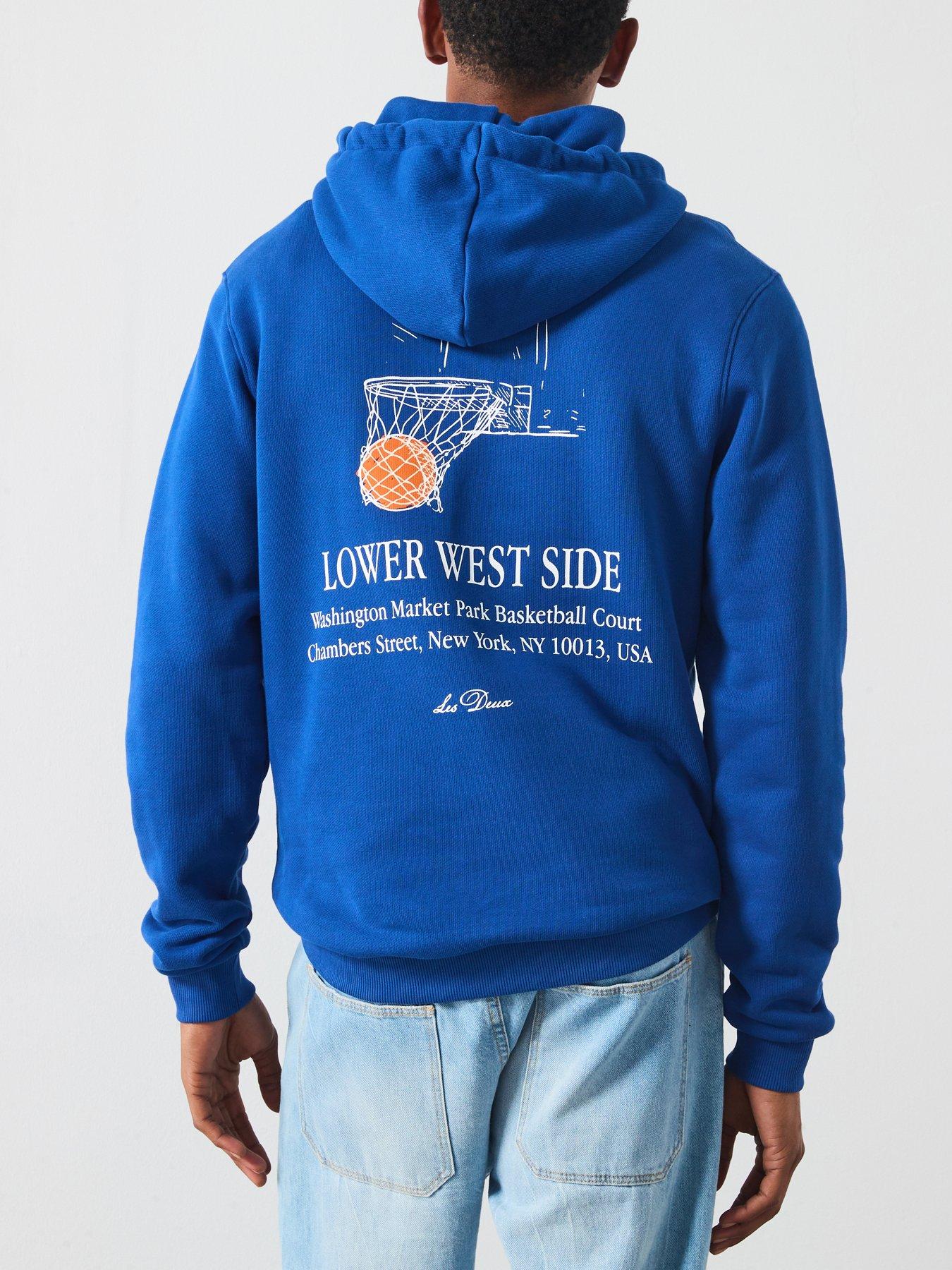 Image 5 of 6 of Les Deux West Side Back Graphic Overhead Hoodie - Bright Blue