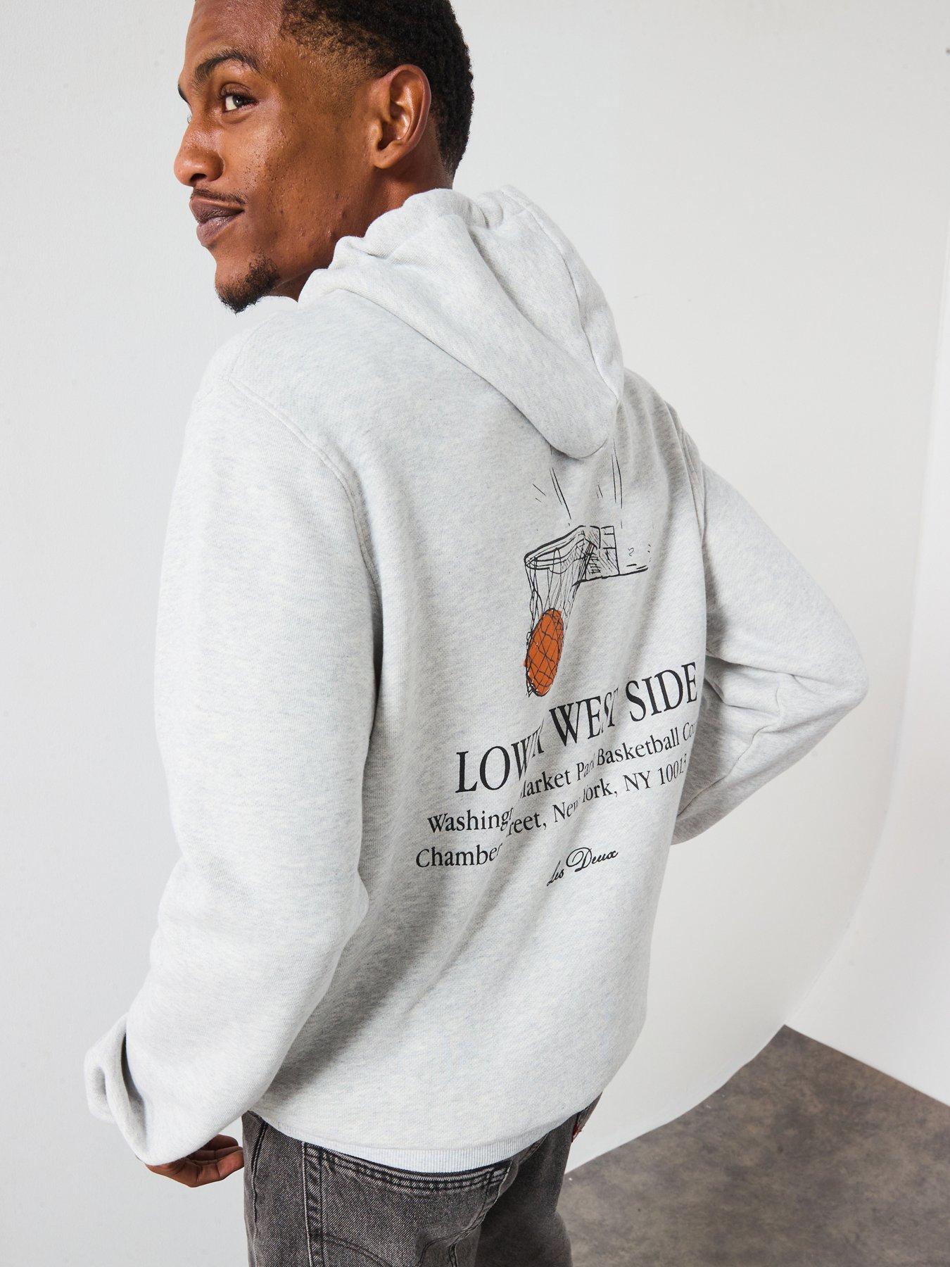 Image 4 of 6 of Les Deux West Side Back Graphic Overhead Hoodie - Light Grey