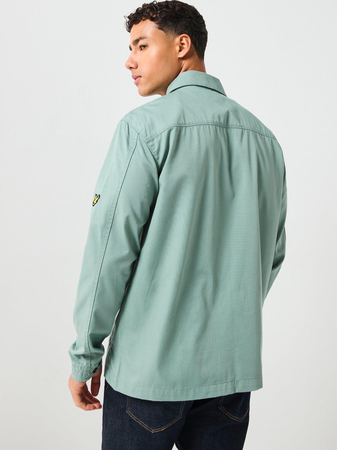 stillFront image of lyle-scott-multi-pocket-overshirt-light-green