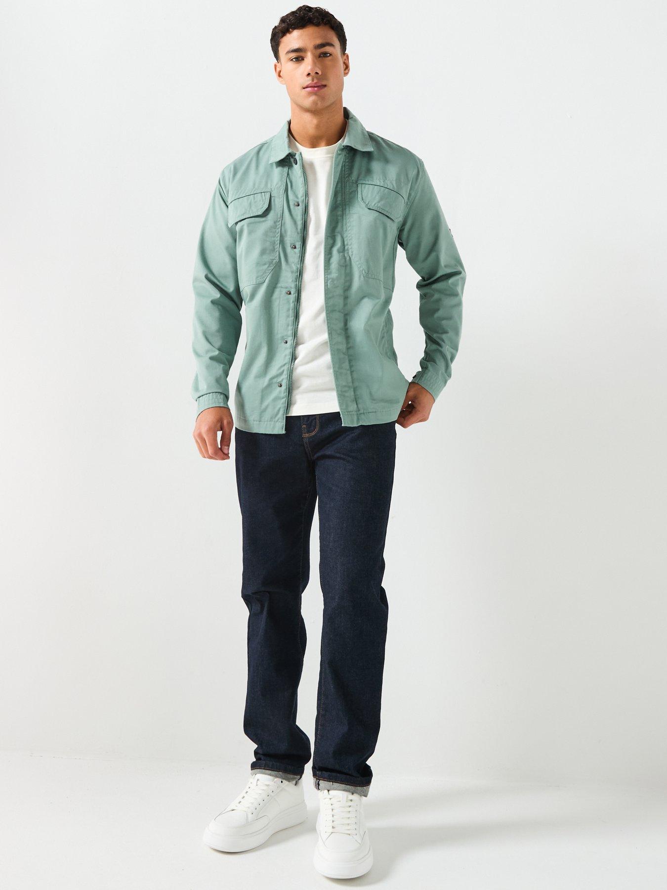  image of lyle-scott-multi-pocket-overshirt-light-green
