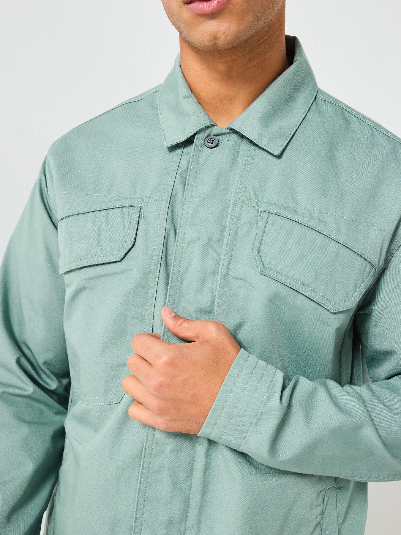  image of lyle-scott-multi-pocket-overshirt-light-green