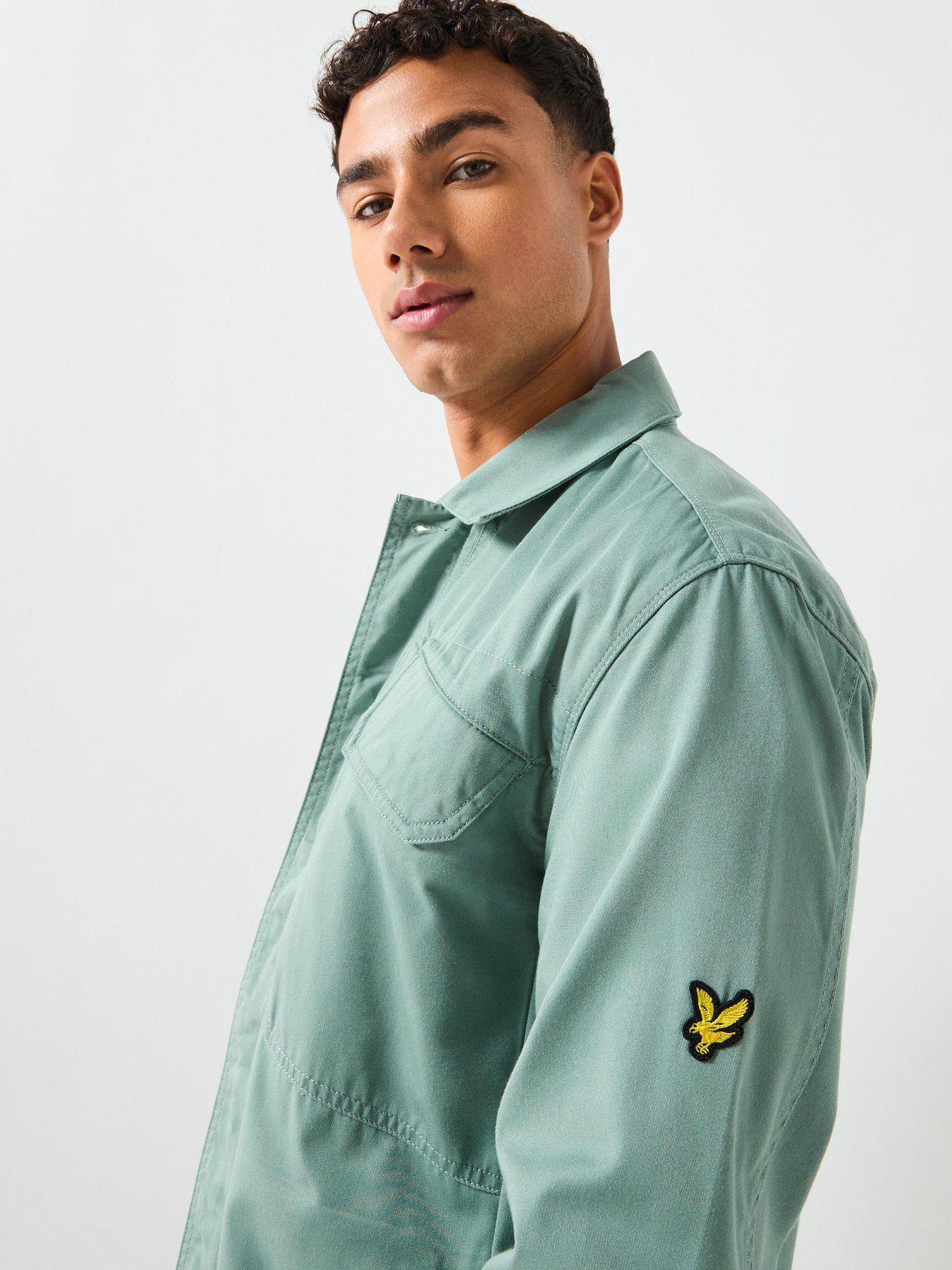  image of lyle-scott-multi-pocket-overshirt-light-green