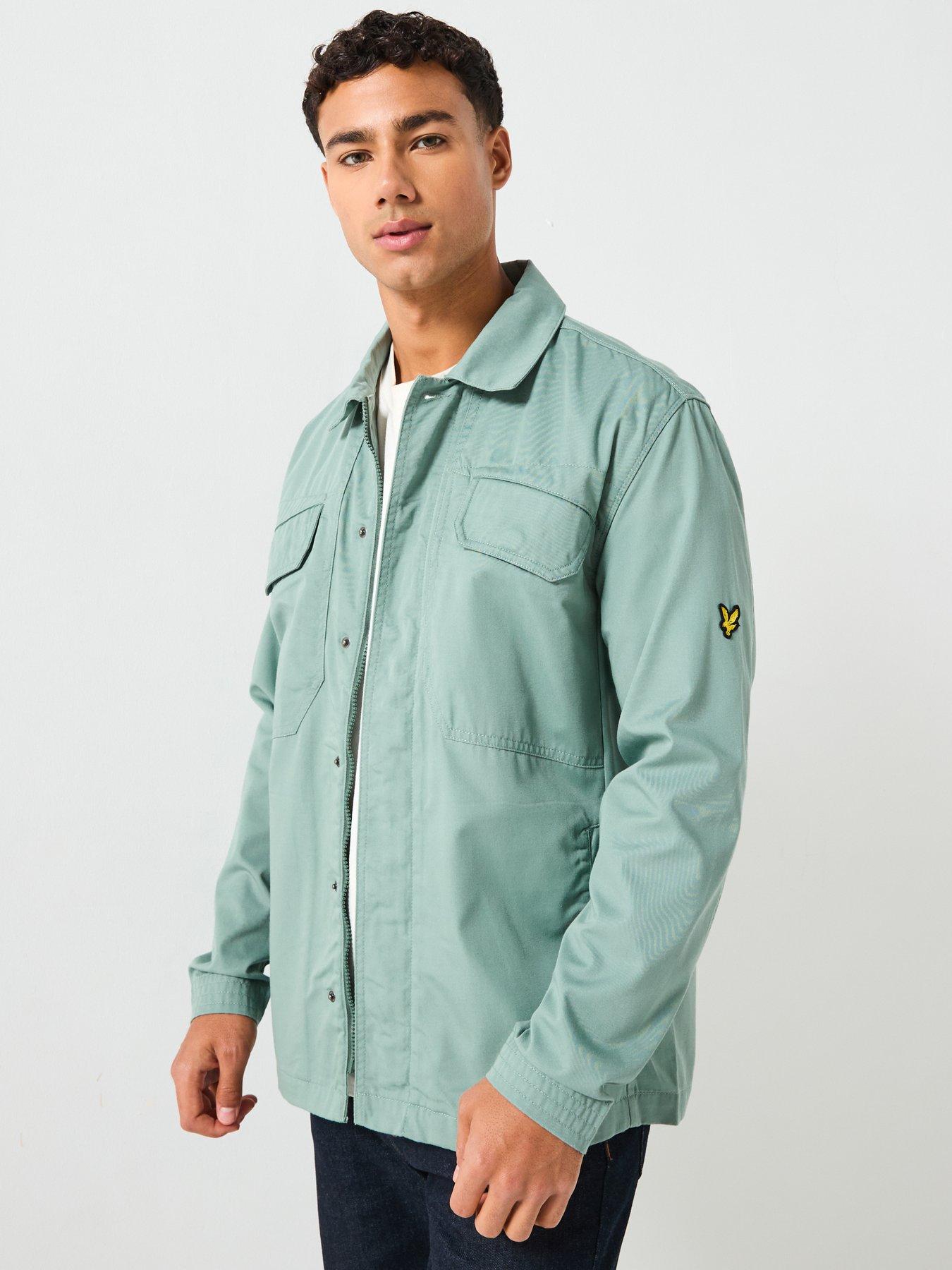  image of lyle-scott-multi-pocket-overshirt-light-green