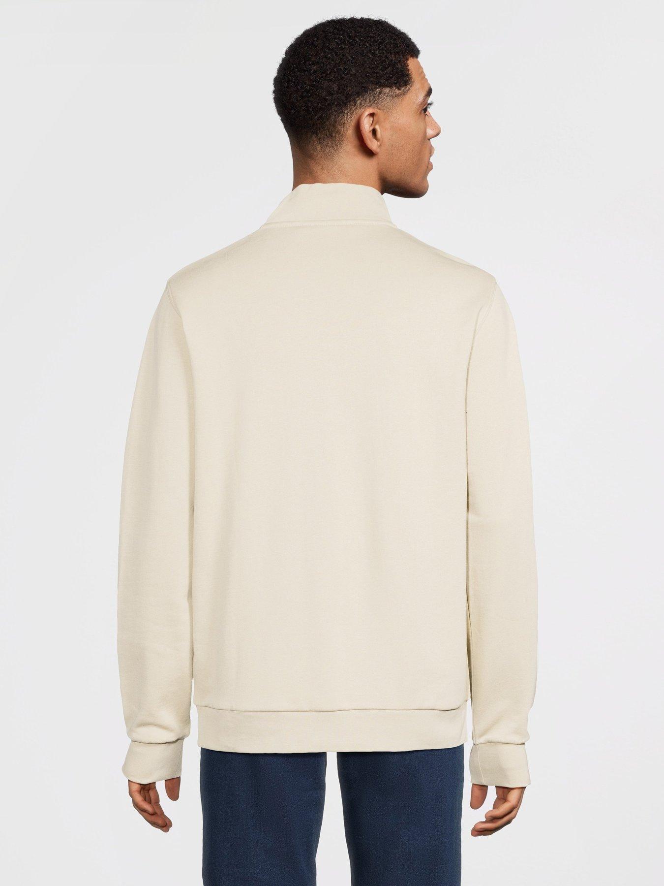  image of lyle-scott-loopback-quarter-zip-sweat--cream