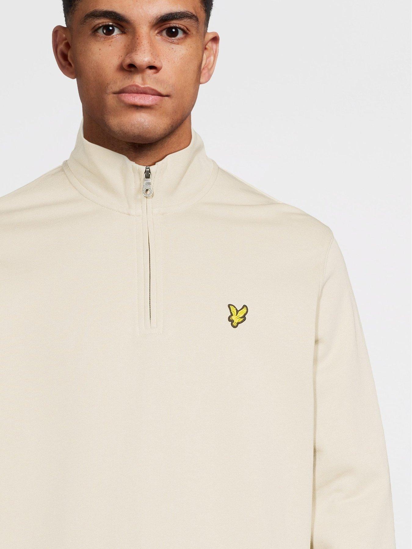  image of lyle-scott-loopback-quarter-zip-sweat--cream