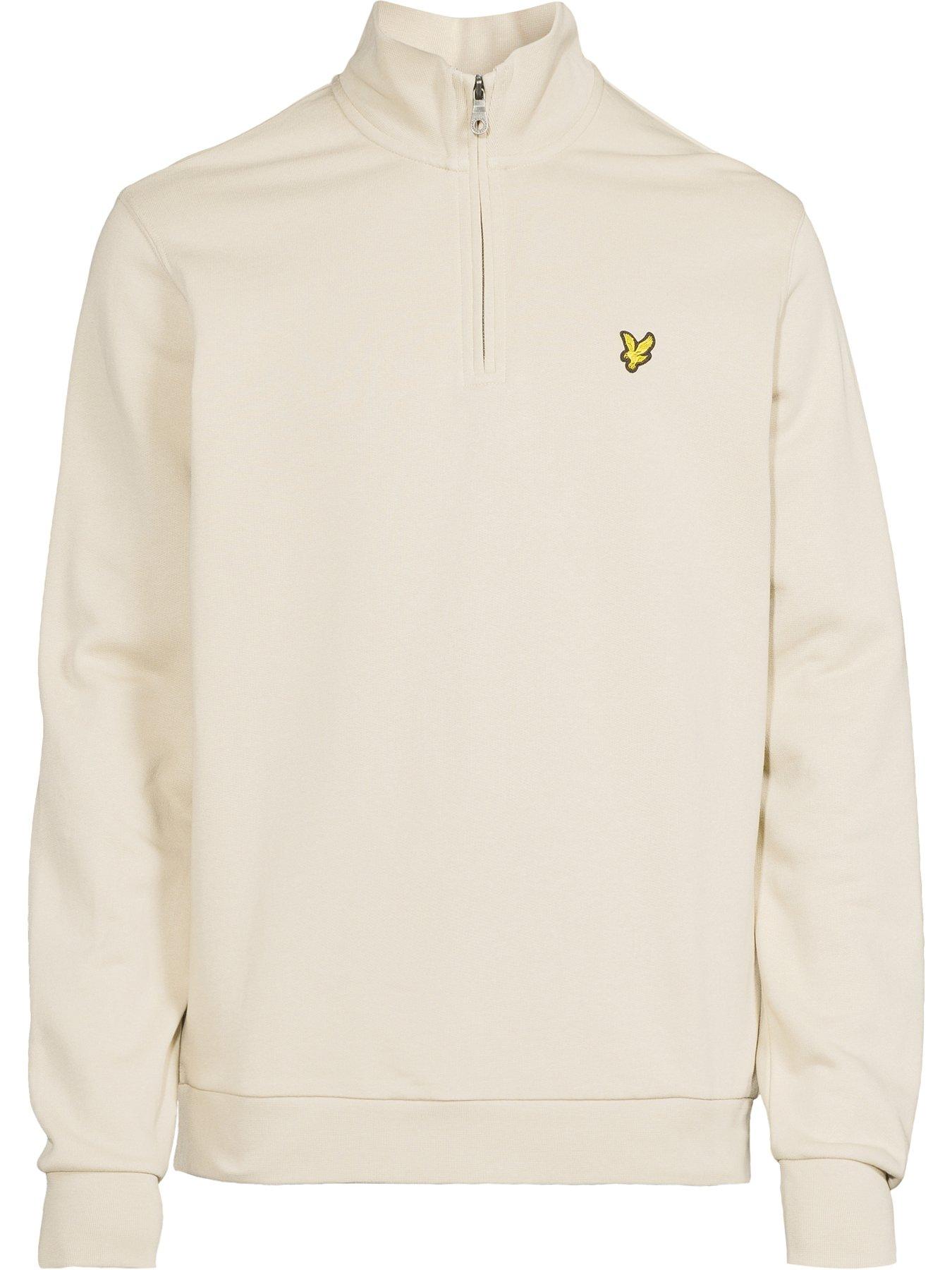  image of lyle-scott-loopback-quarter-zip-sweat--cream