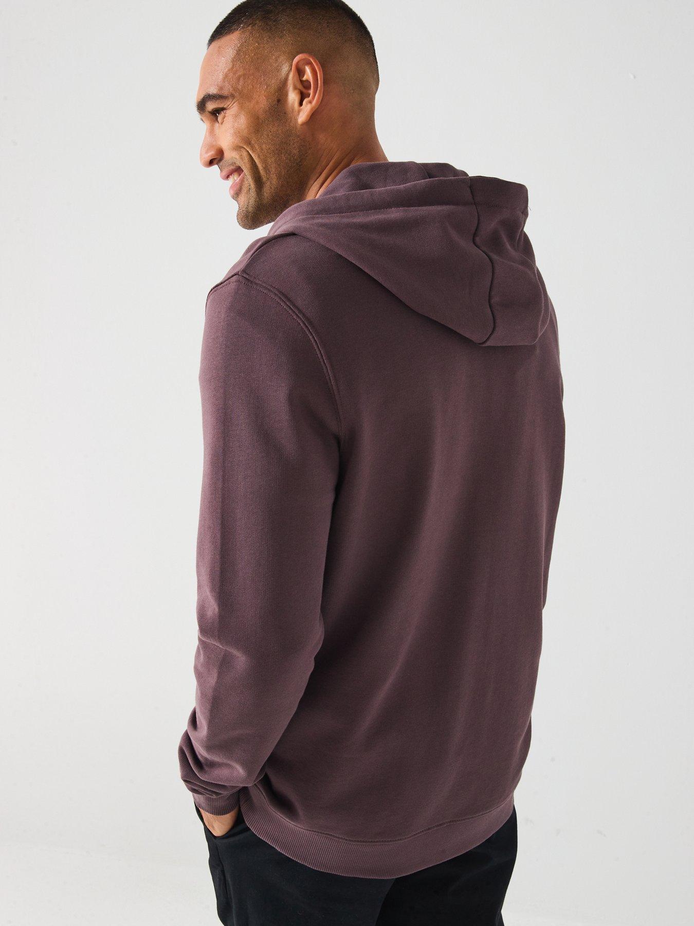 stillFront image of lyle-scott-zip-through-hoodie--brown