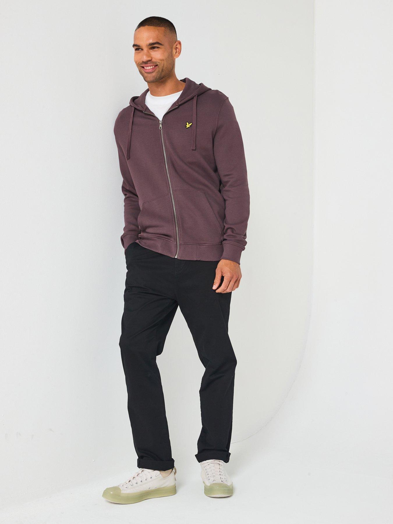  image of lyle-scott-zip-through-hoodie--brown