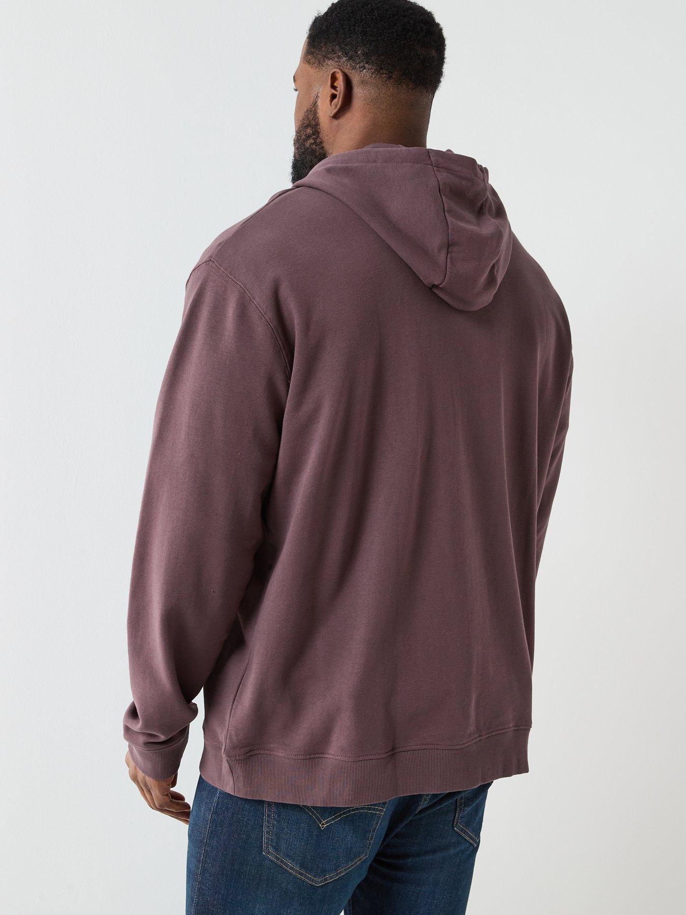  image of lyle-scott-big-and-tall-zip-through-hoodie-brown