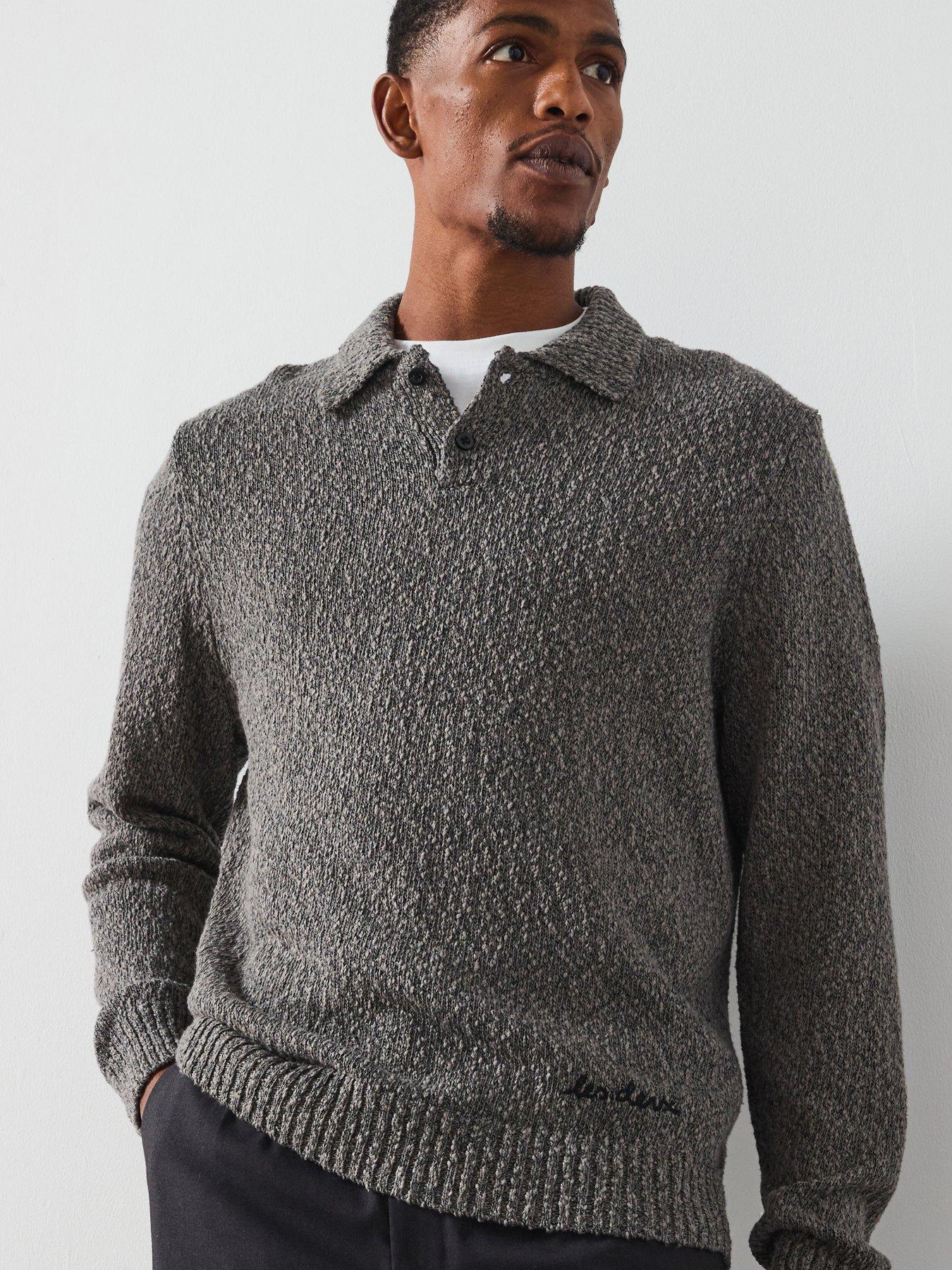 front image of les-deux-billy-mouline-knitted-polo-shirt-dark-grey
