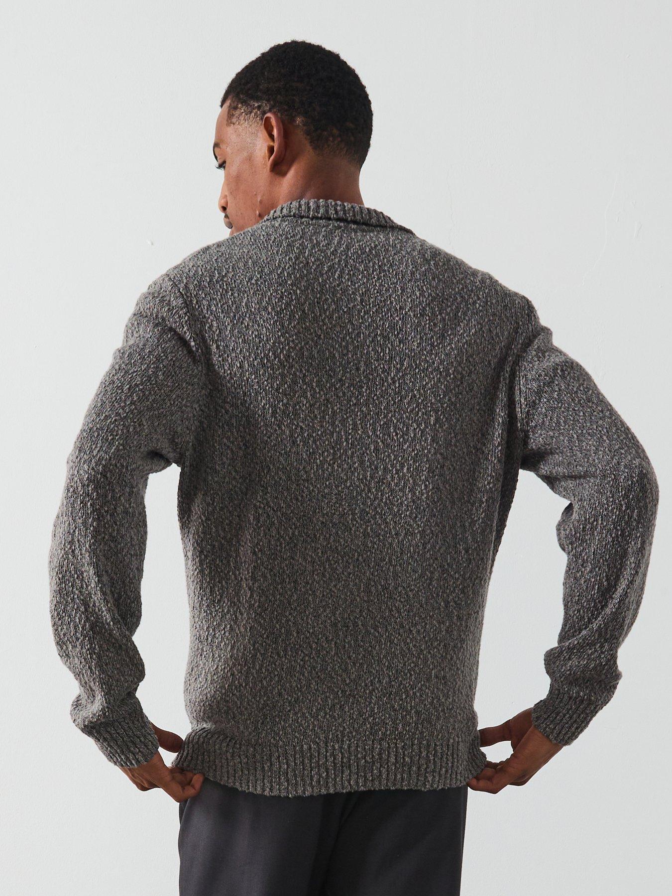  image of les-deux-billy-mouline-knitted-polo-shirt-dark-grey