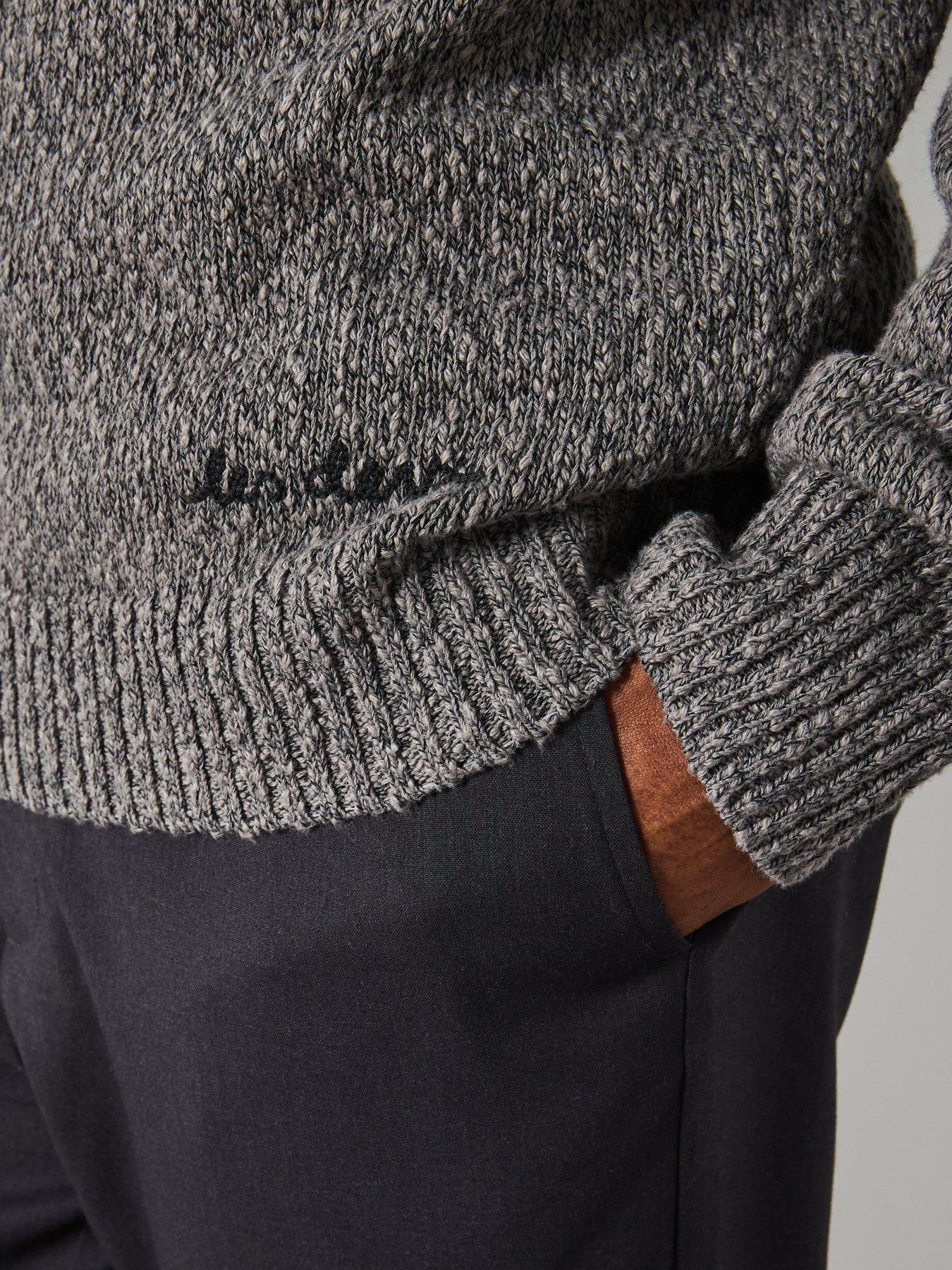  image of les-deux-billy-mouline-knitted-polo-shirt-dark-grey