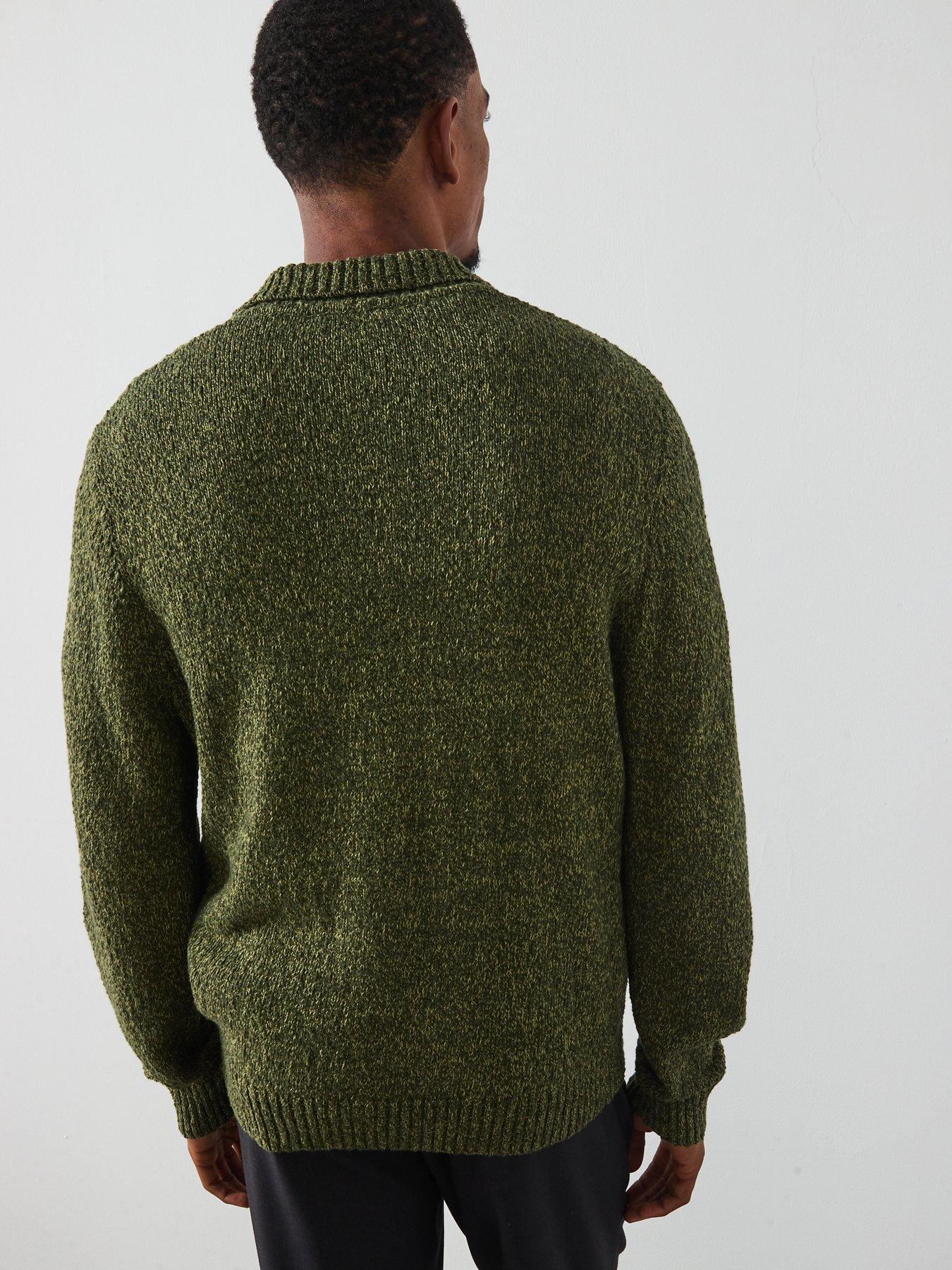 stillFront image of les-deux-billy-mouline-knitted-polo-shirt-dark-green
