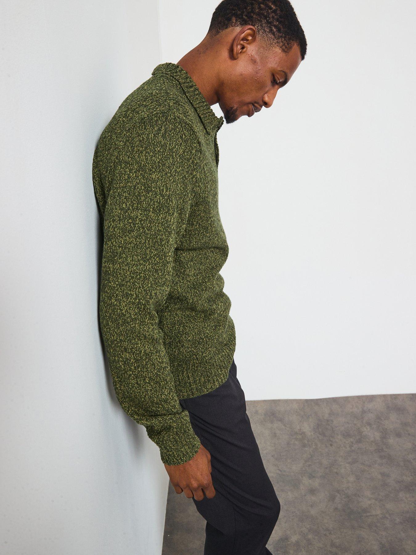  image of les-deux-billy-mouline-knitted-polo-shirt-dark-green
