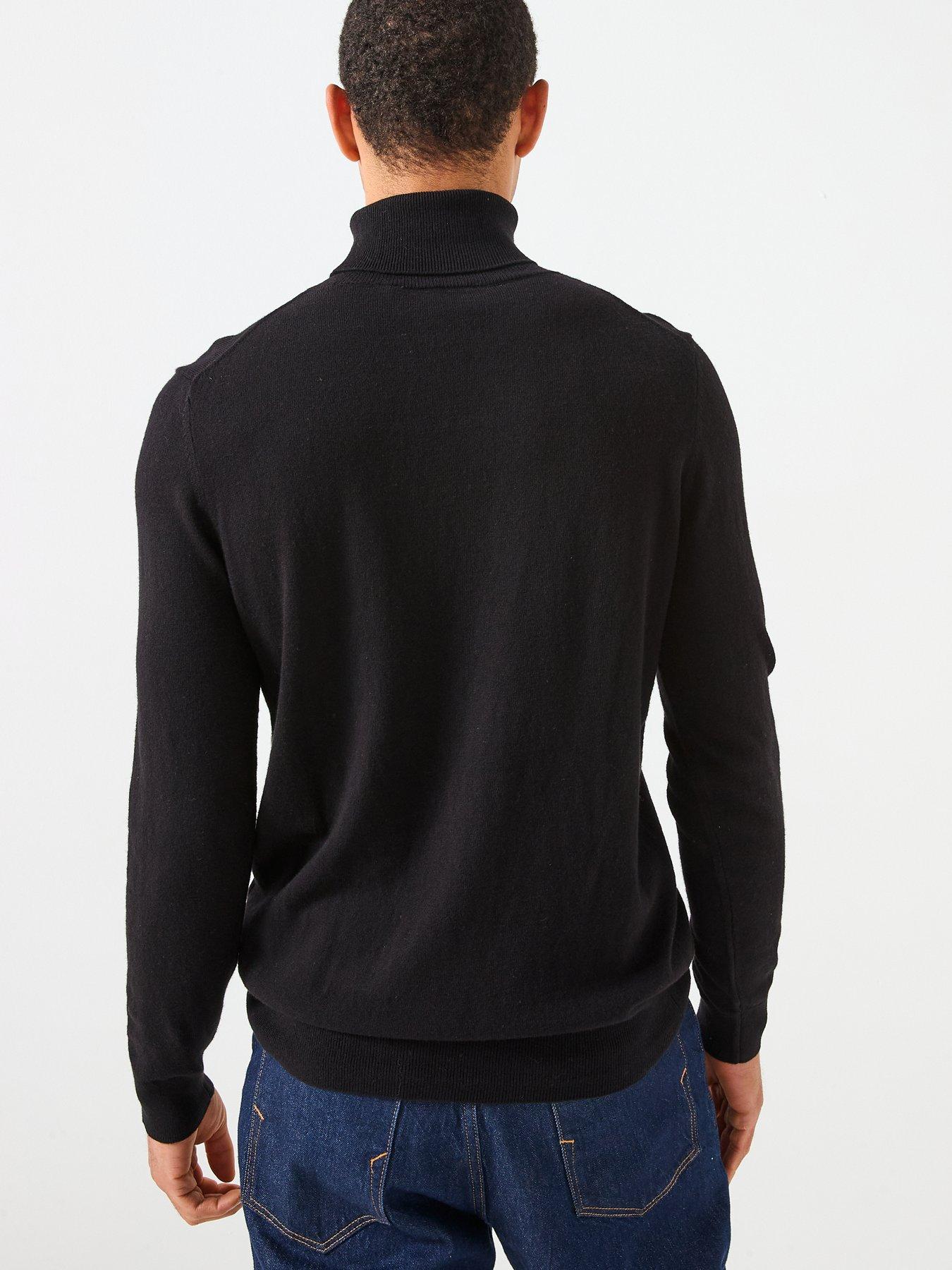 Image 2 of 6 of Lyle & Scott Cotton Merino Turtle Neck Jumper- Black