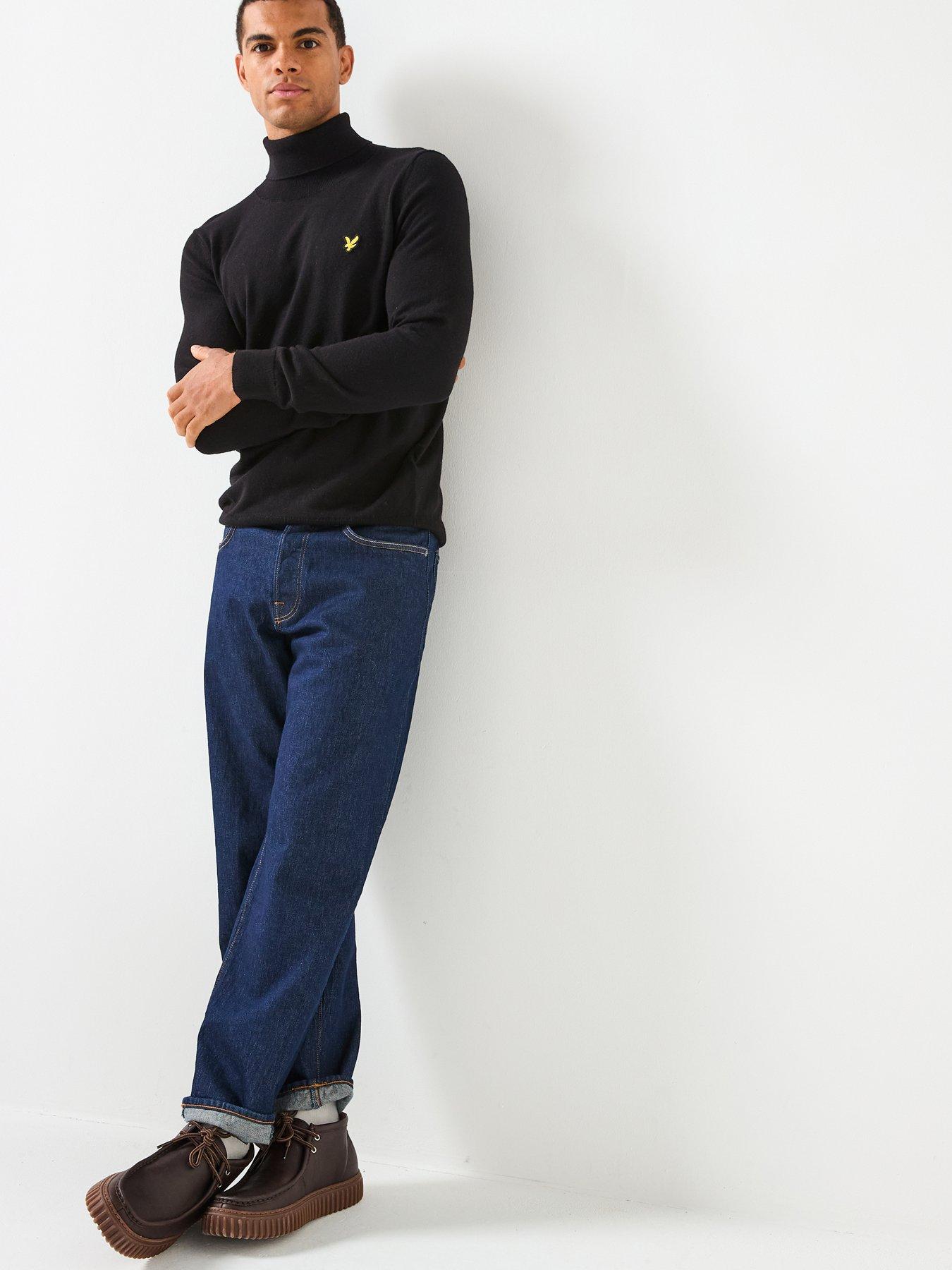 Image 3 of 6 of Lyle & Scott Cotton Merino Turtle Neck Jumper- Black