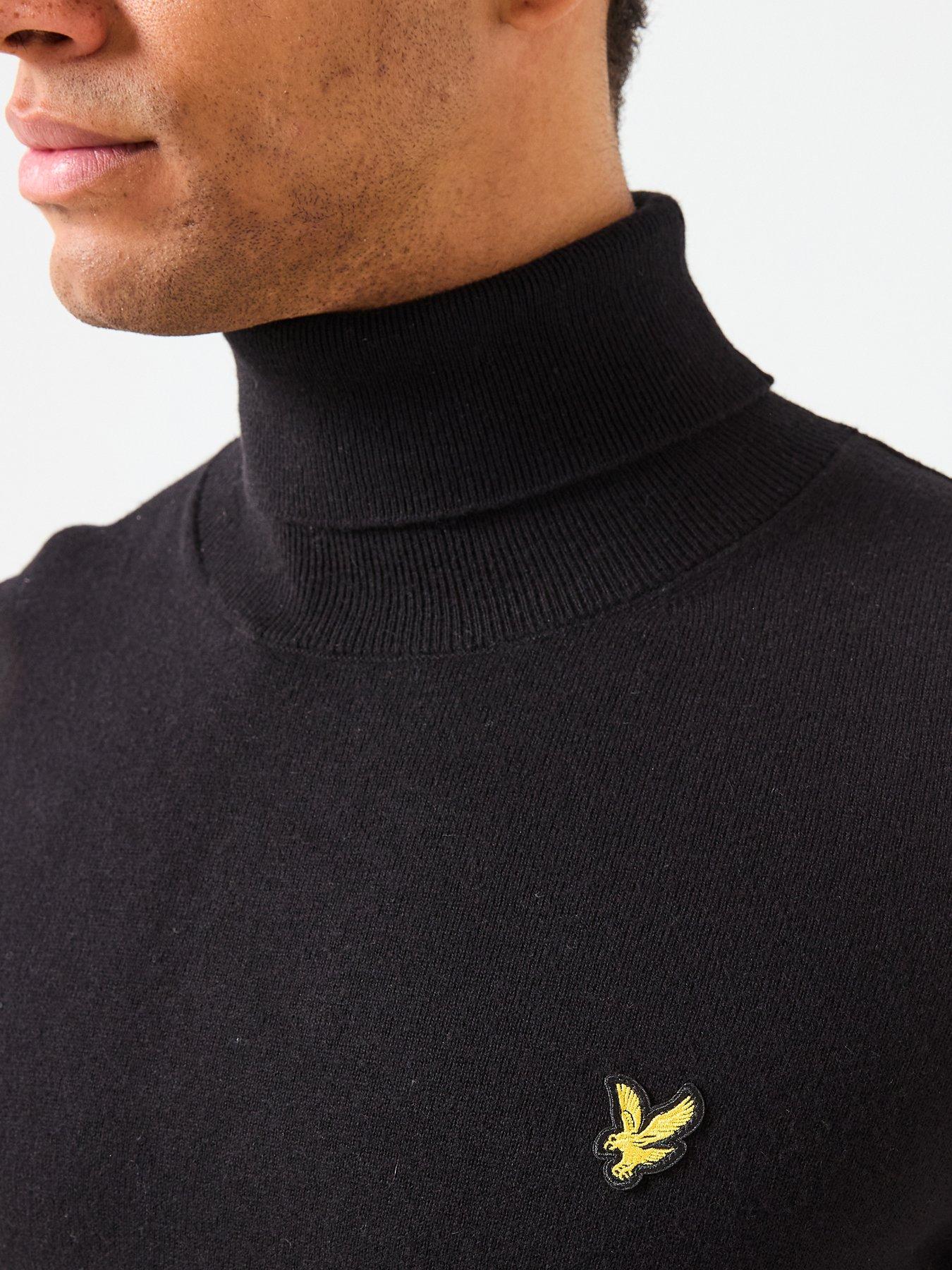 Image 4 of 6 of Lyle & Scott Cotton Merino Turtle Neck Jumper- Black