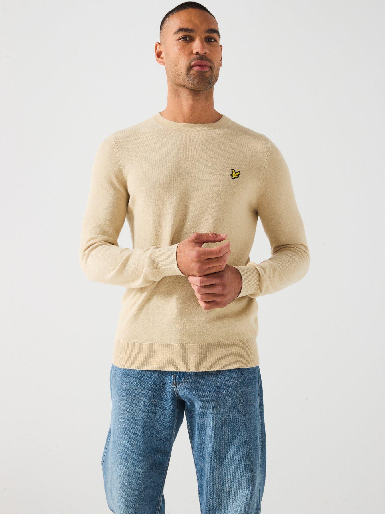 Lyle & Scott Cotton Merino Crew Neck Jumper - Cream