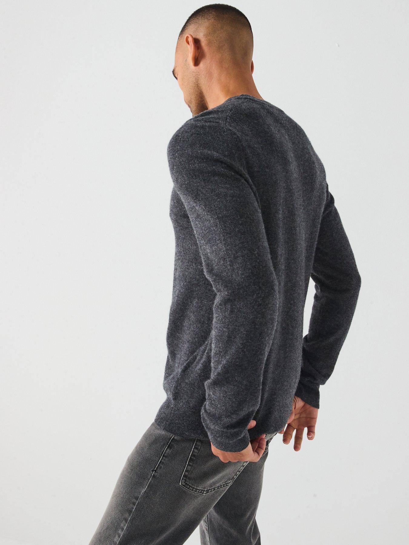 stillFront image of lyle-scott-lambswool-blend-crew-neck-jumper-grey