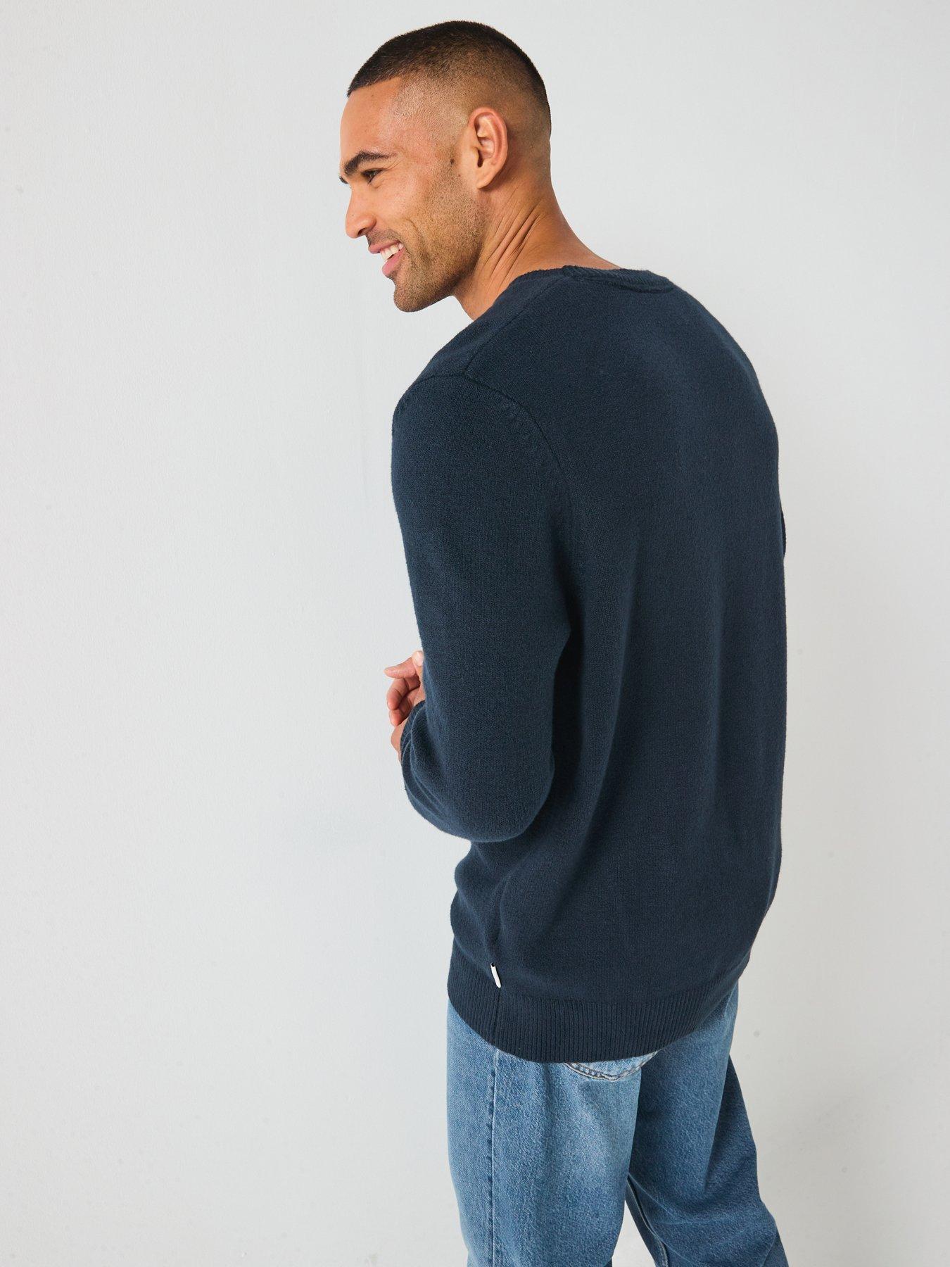 Image 2 of 6 of Lyle & Scott Script Knitted Crew Neck- Navy