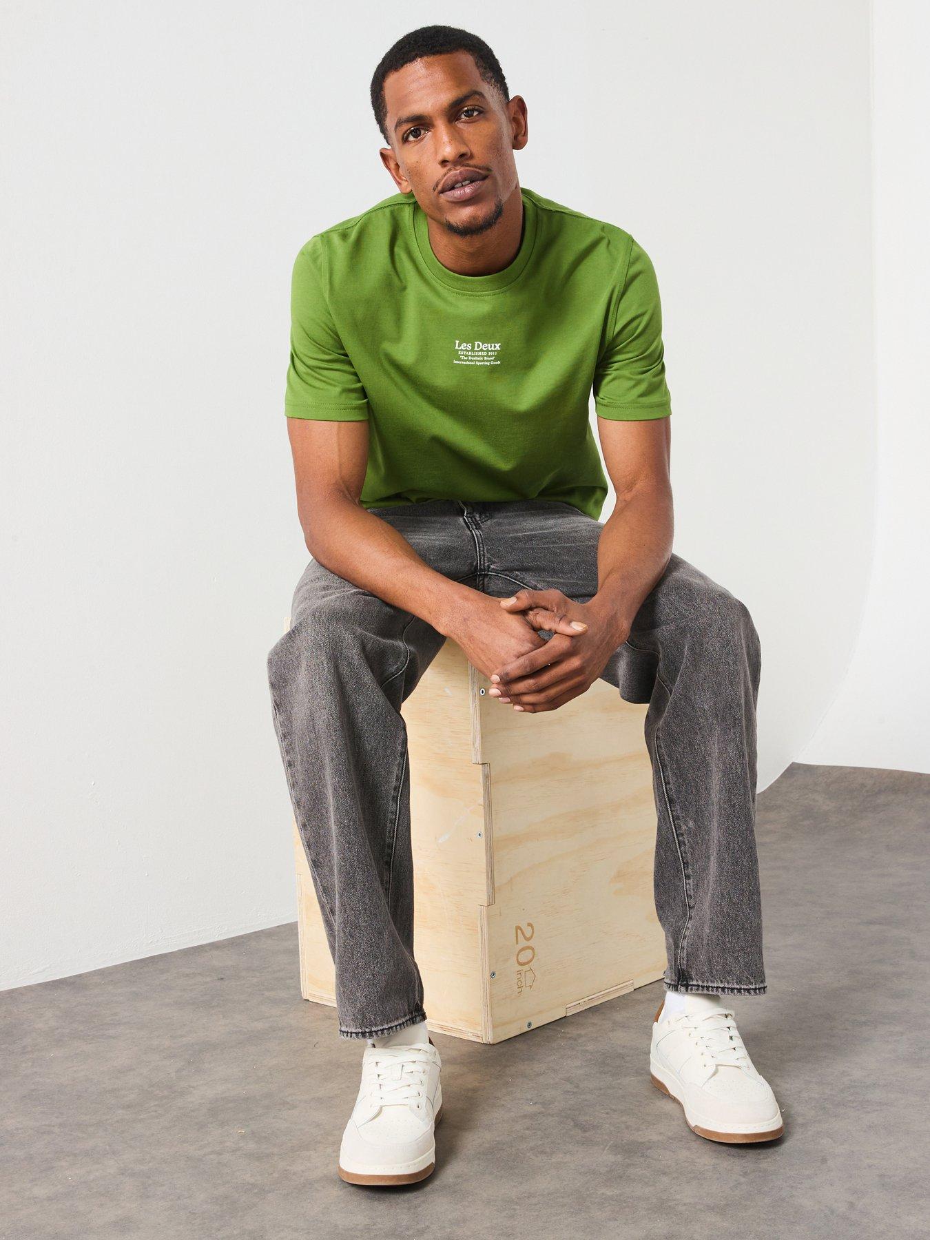 Image 1 of 6 of Les Deux Established Central Logo T-Shirt - Green