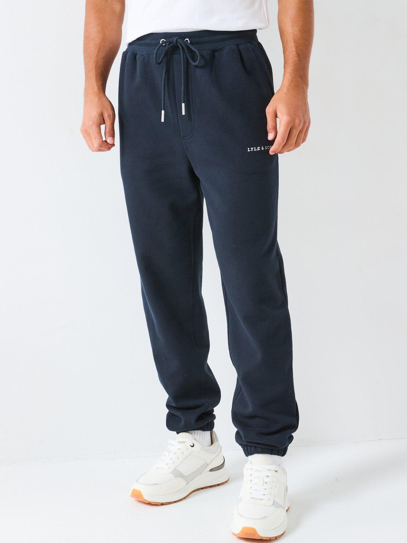 Image 1 of 5 of Lyle & Scott Script Sweatpants- Navy