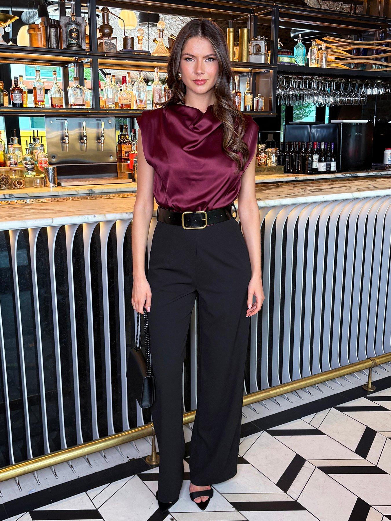 ax-paris-2-in-1-draped-neck-belted-wide-leg-jumpsuit-purple