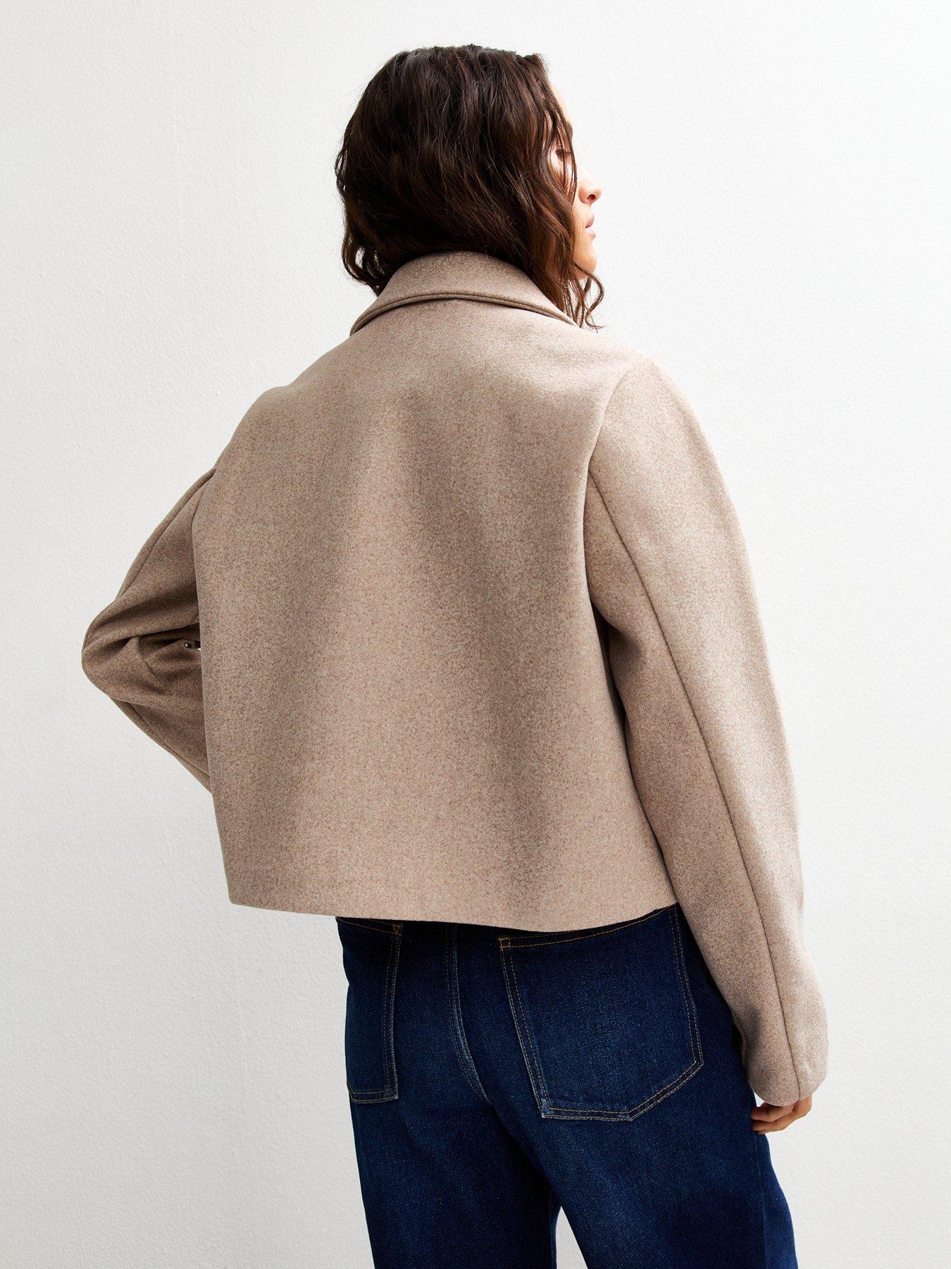 Image 2 of 4 of New Look Button Up Long Sleeve Shacket - Cream