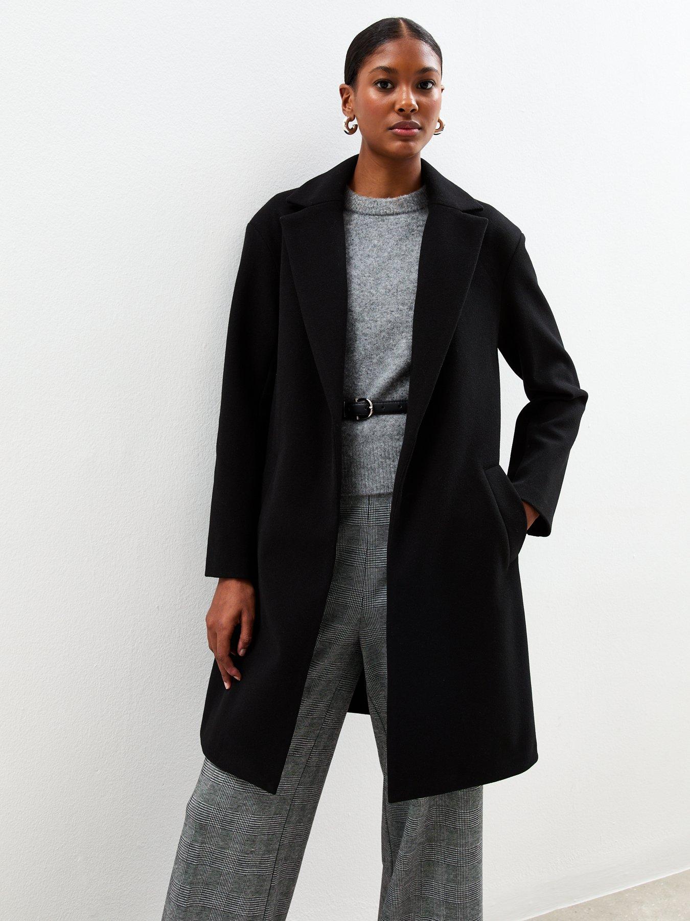 undefined Unlined Tailored Coat - Black