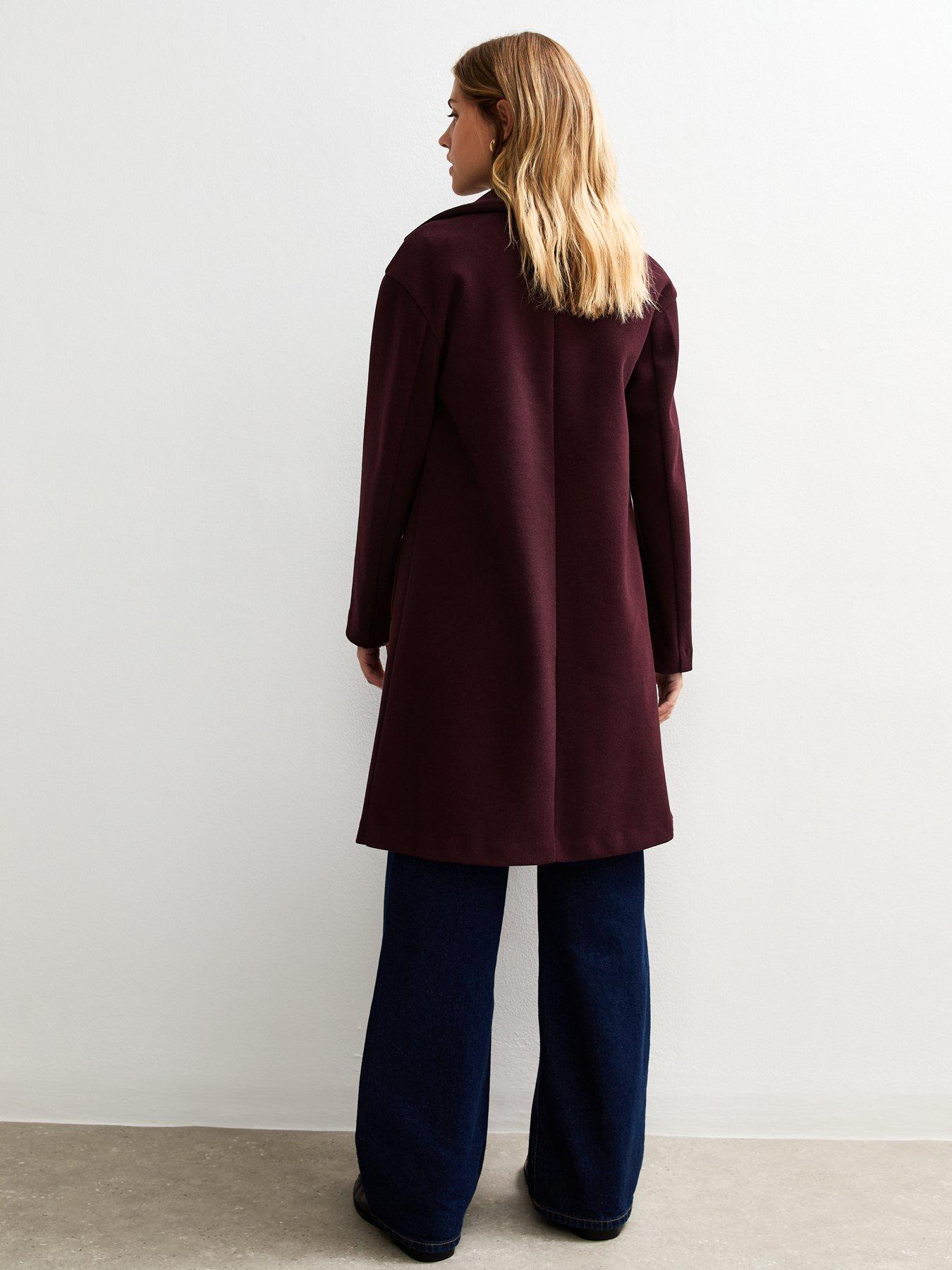 Image 2 of 5 of New Look Unlined Tailored Coat - Dark Burgundy