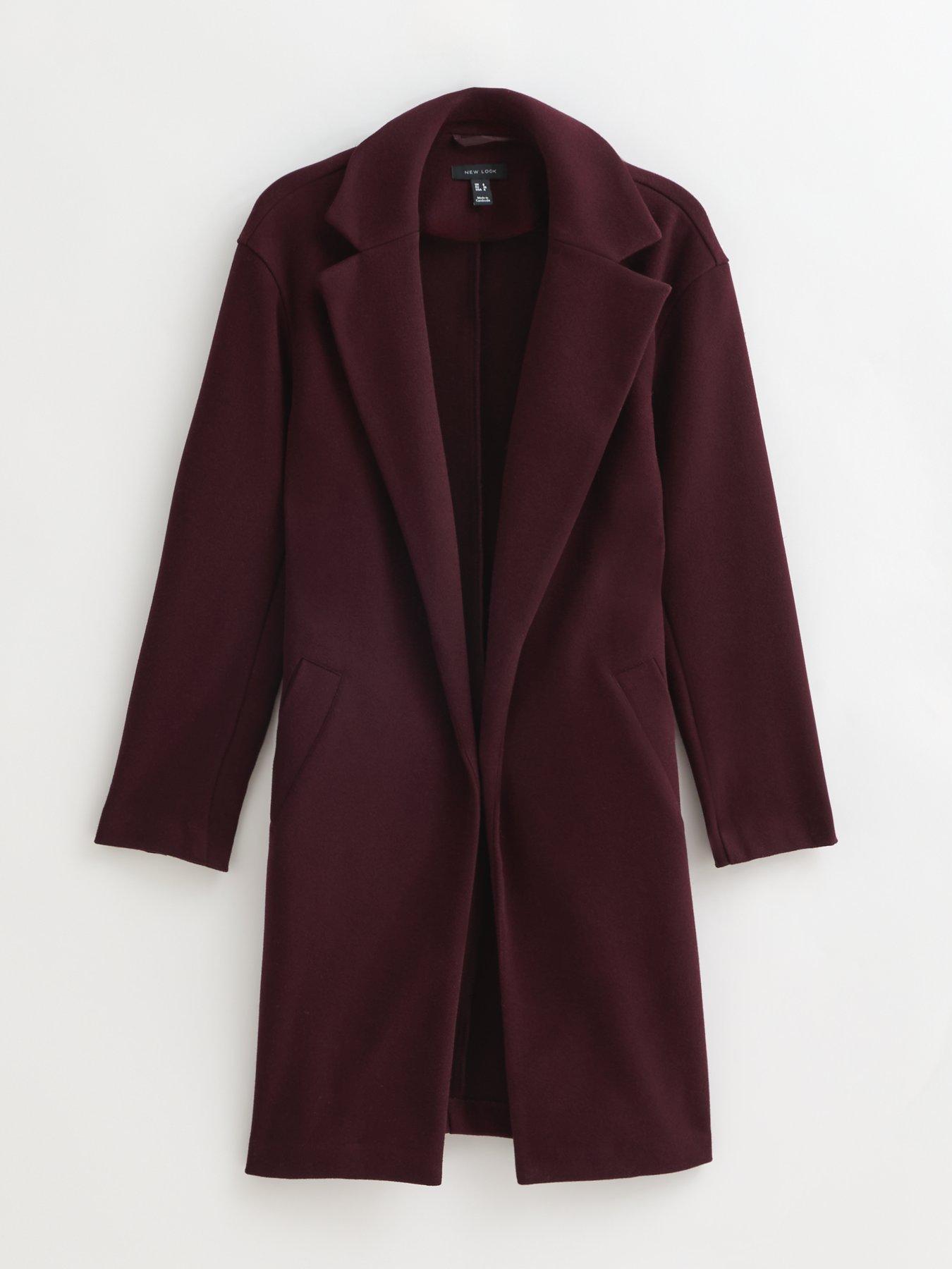 Image 5 of 5 of New Look Unlined Tailored Coat - Dark Burgundy