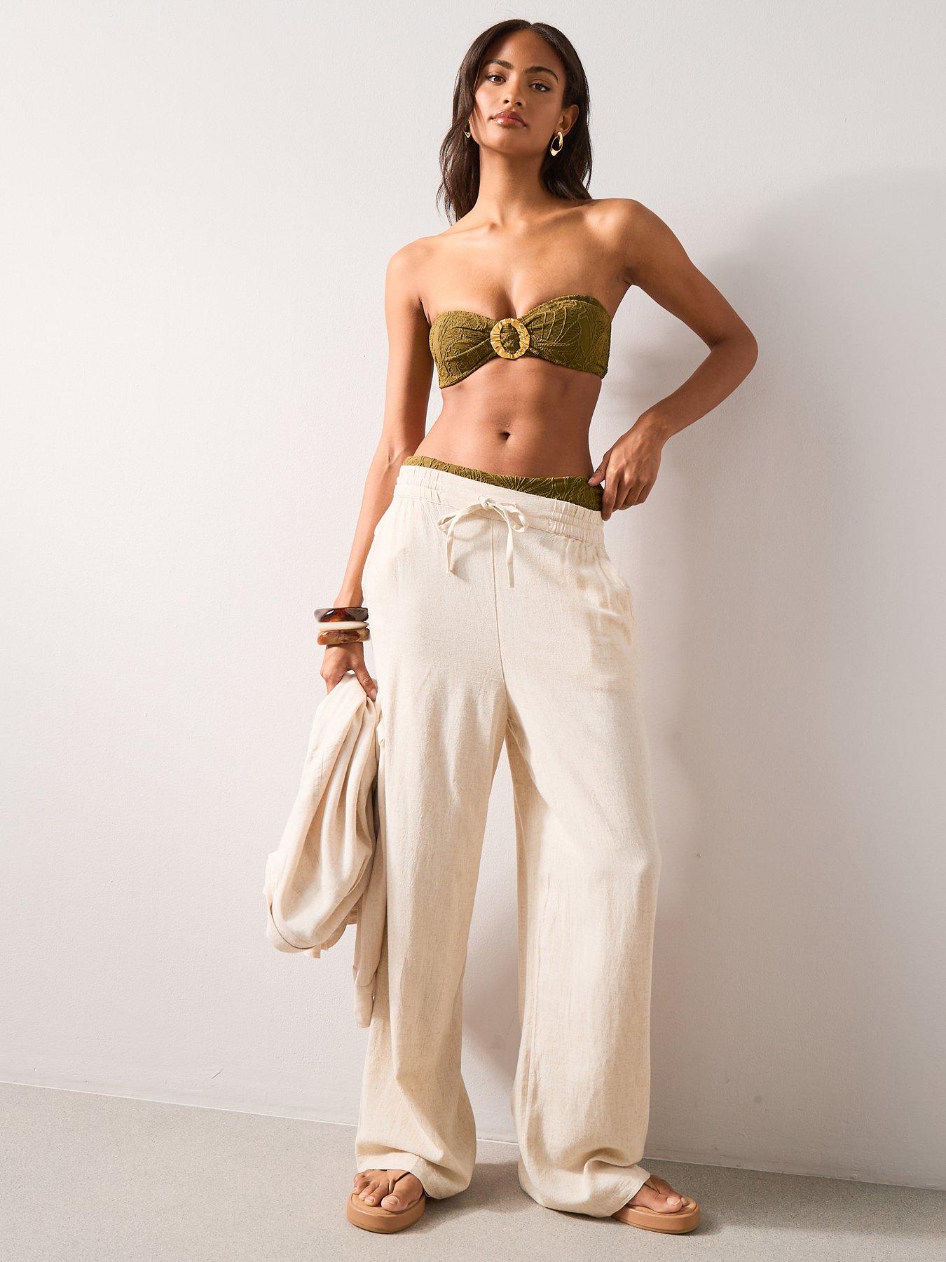  image of the-very-collection-textured-fold-over-bikini-brief-green