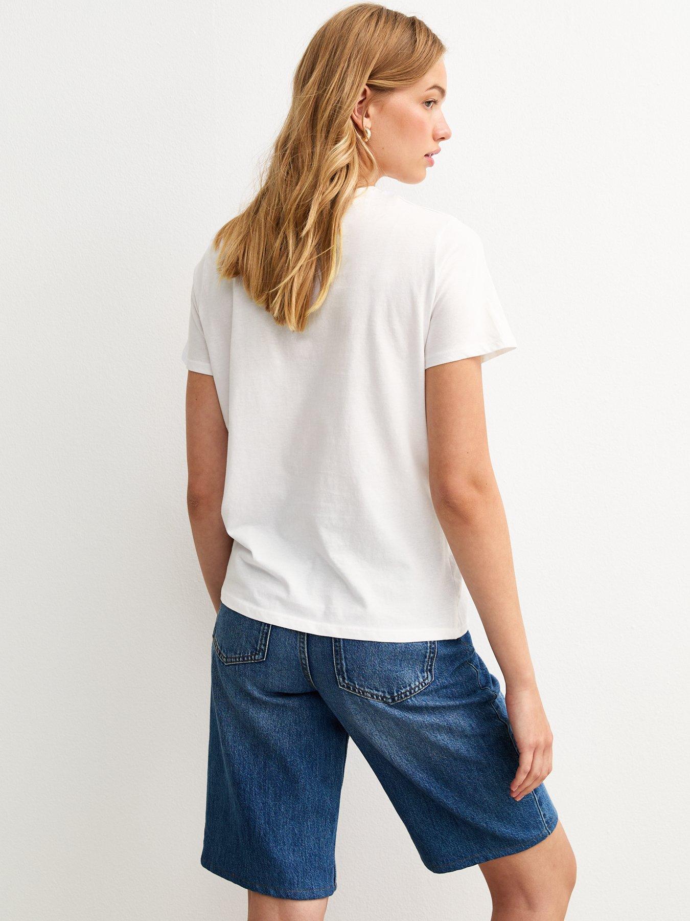 Image 2 of 2 of New Look White Deck Chair Print T-shirt