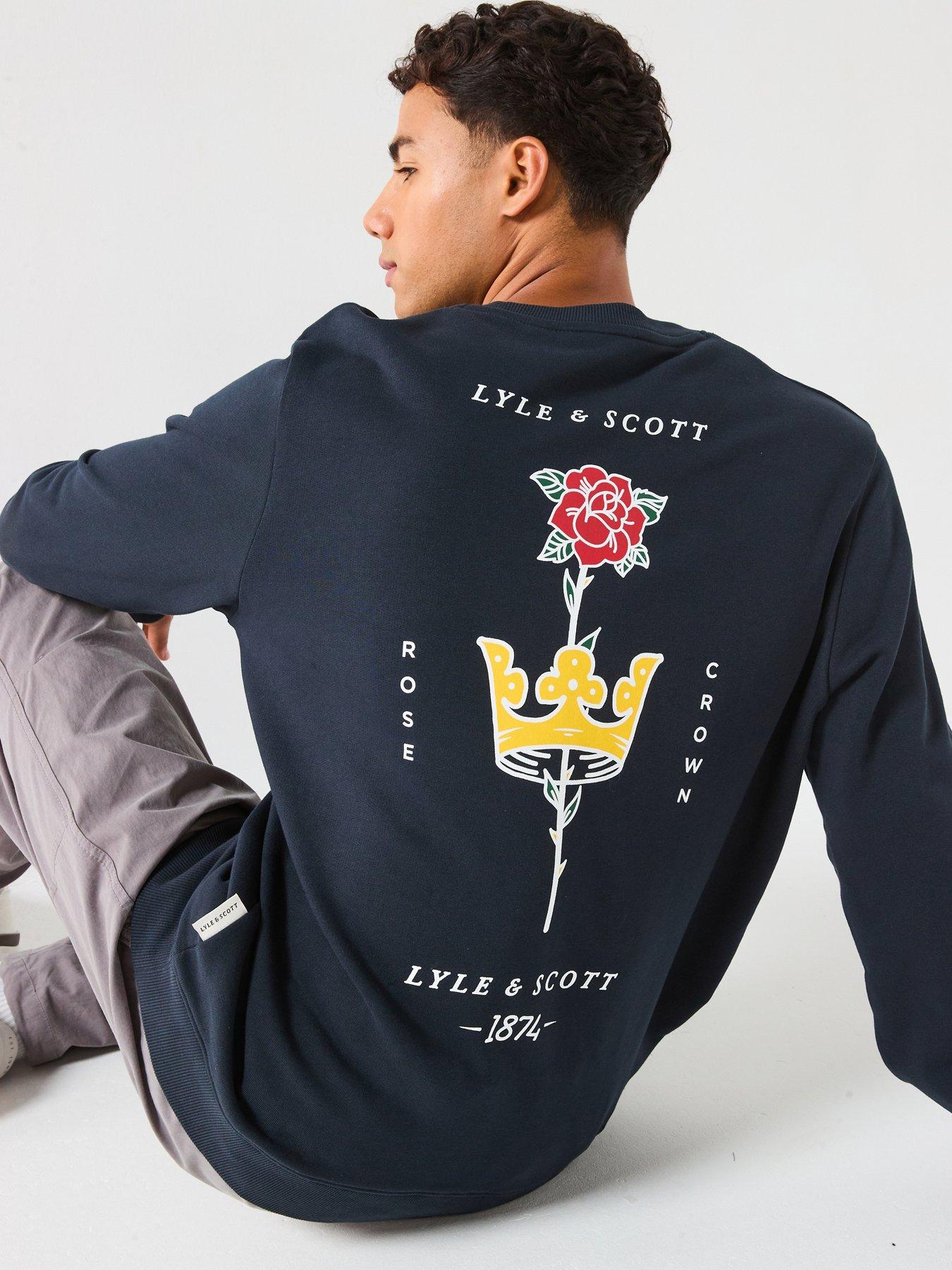 undefined Rose And Crown Graphic Crew Neck- Navy