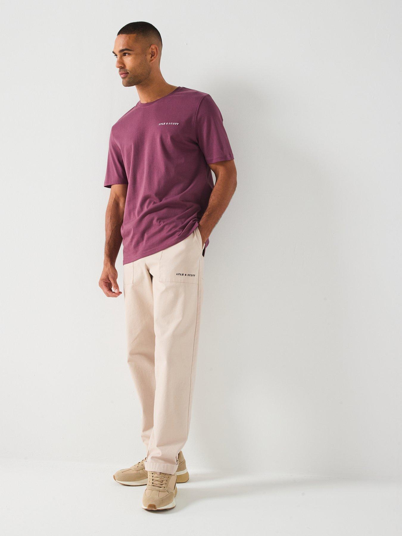 Image 3 of 5 of Lyle & Scott Script Relaxed Fit T-Shirt - Dark Red