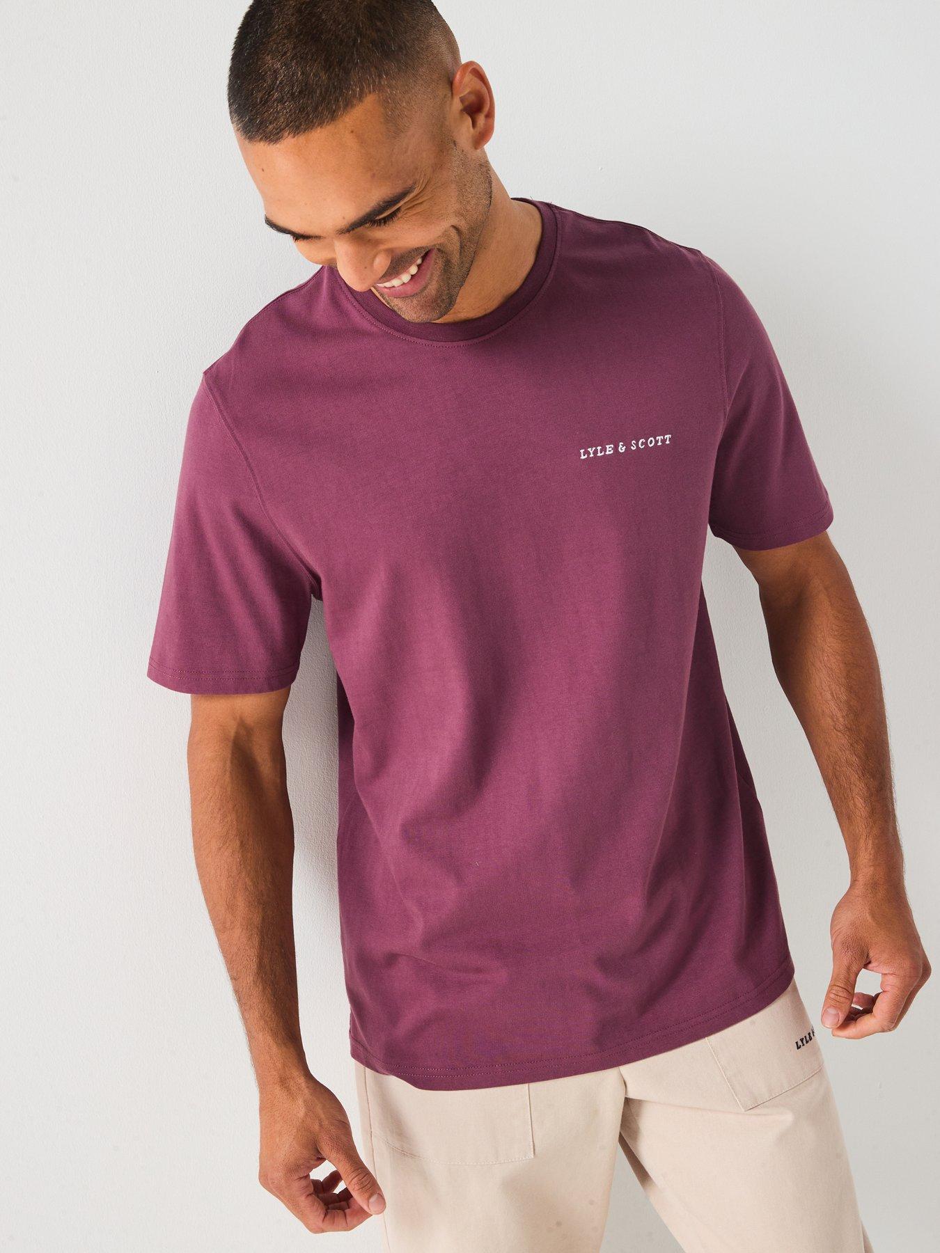 Image 5 of 5 of Lyle & Scott Script Relaxed Fit T-Shirt - Dark Red
