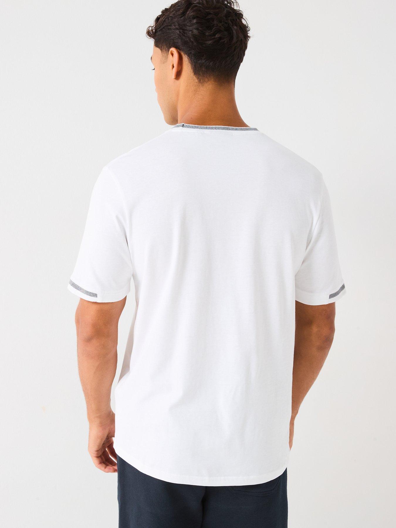  image of lyle-scott-birdseye-half-tipped-t-shirt--black