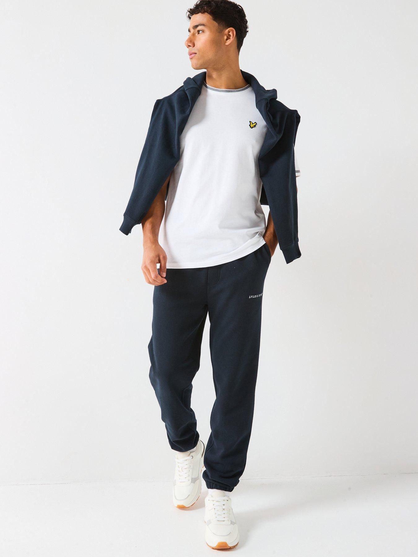  image of lyle-scott-birdseye-half-tipped-t-shirt--black