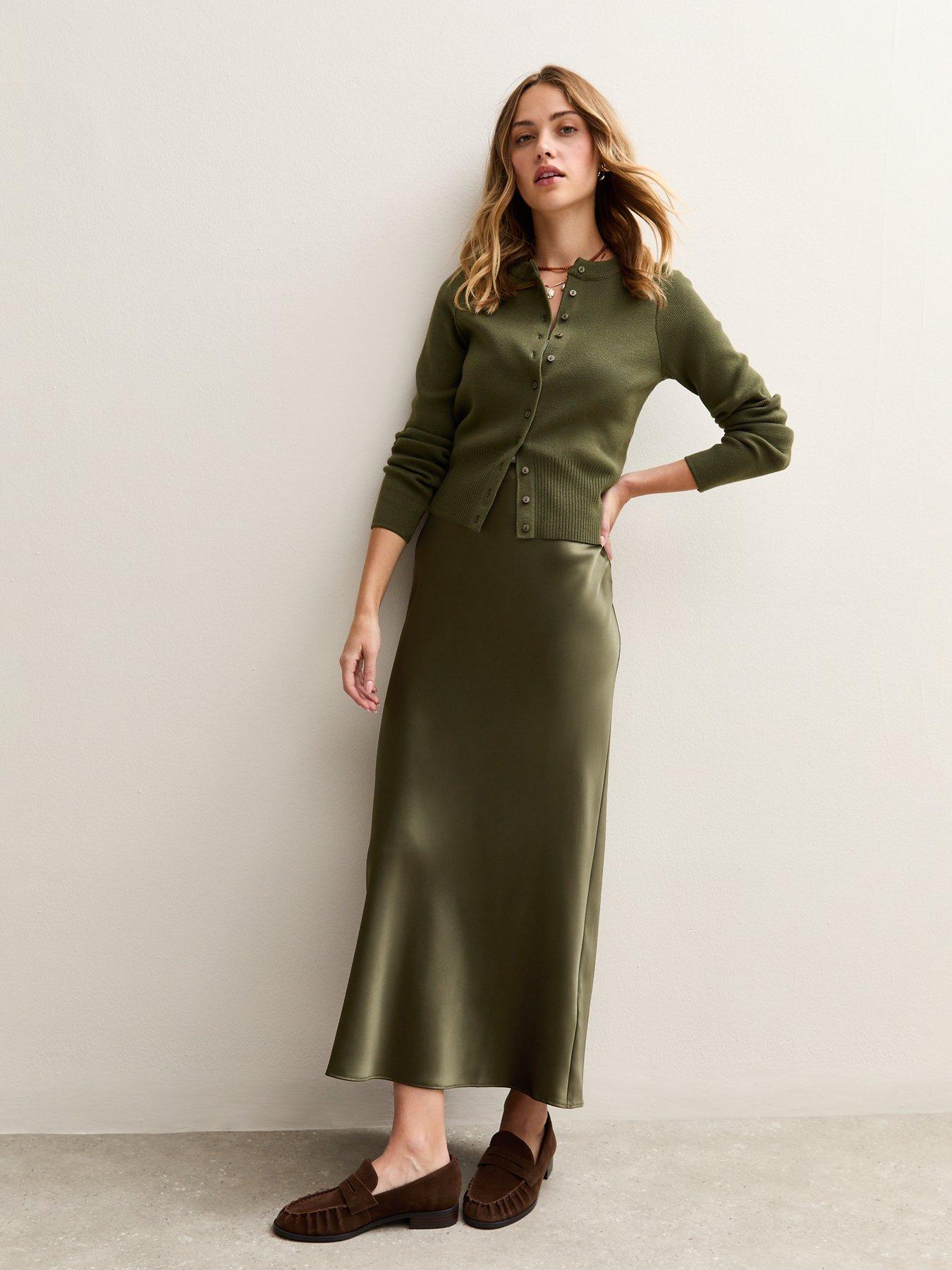 new-look-light-khaki-satin-bias-cut-midi-skirt-green