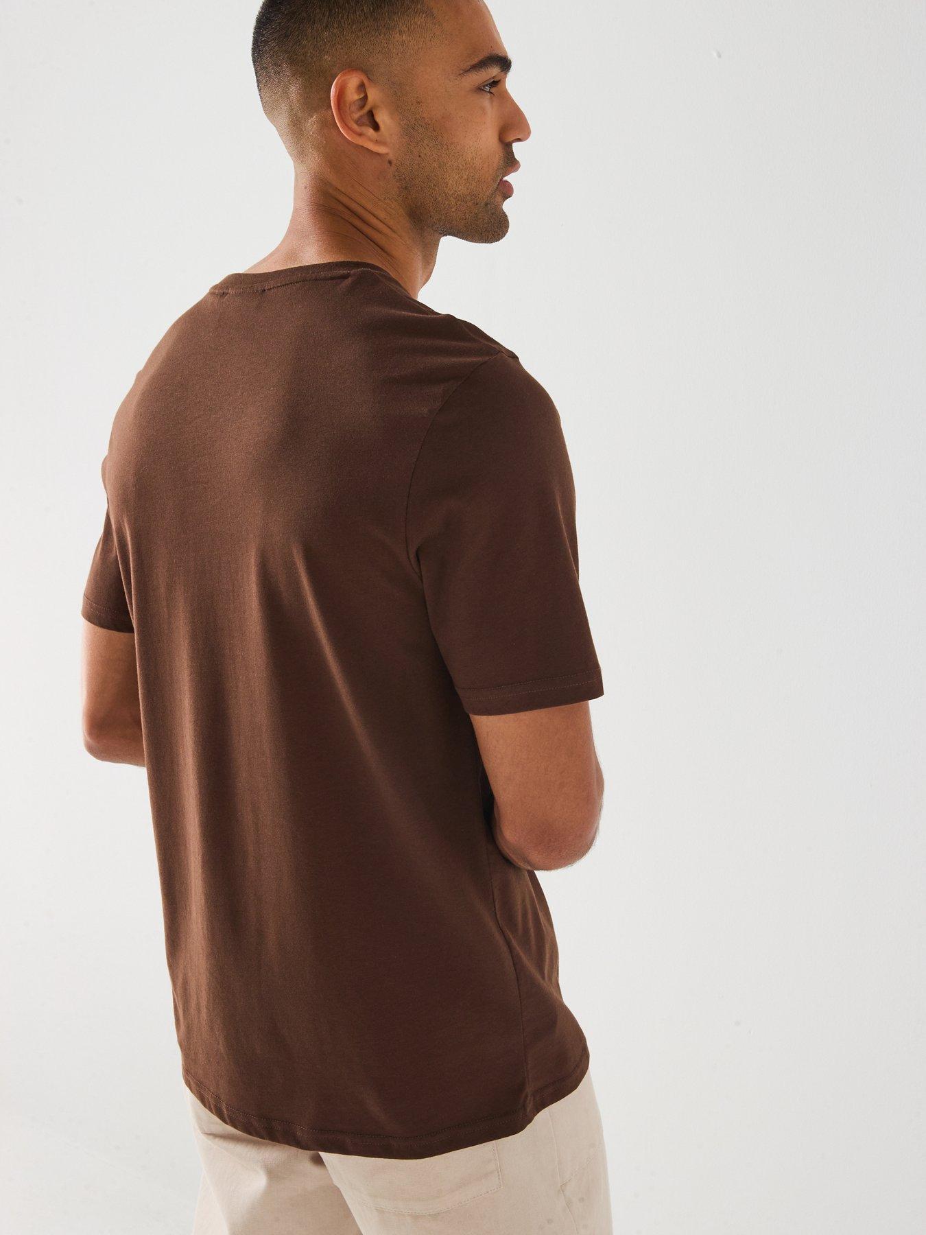  image of lyle-scott-plain-t-shirt--brown
