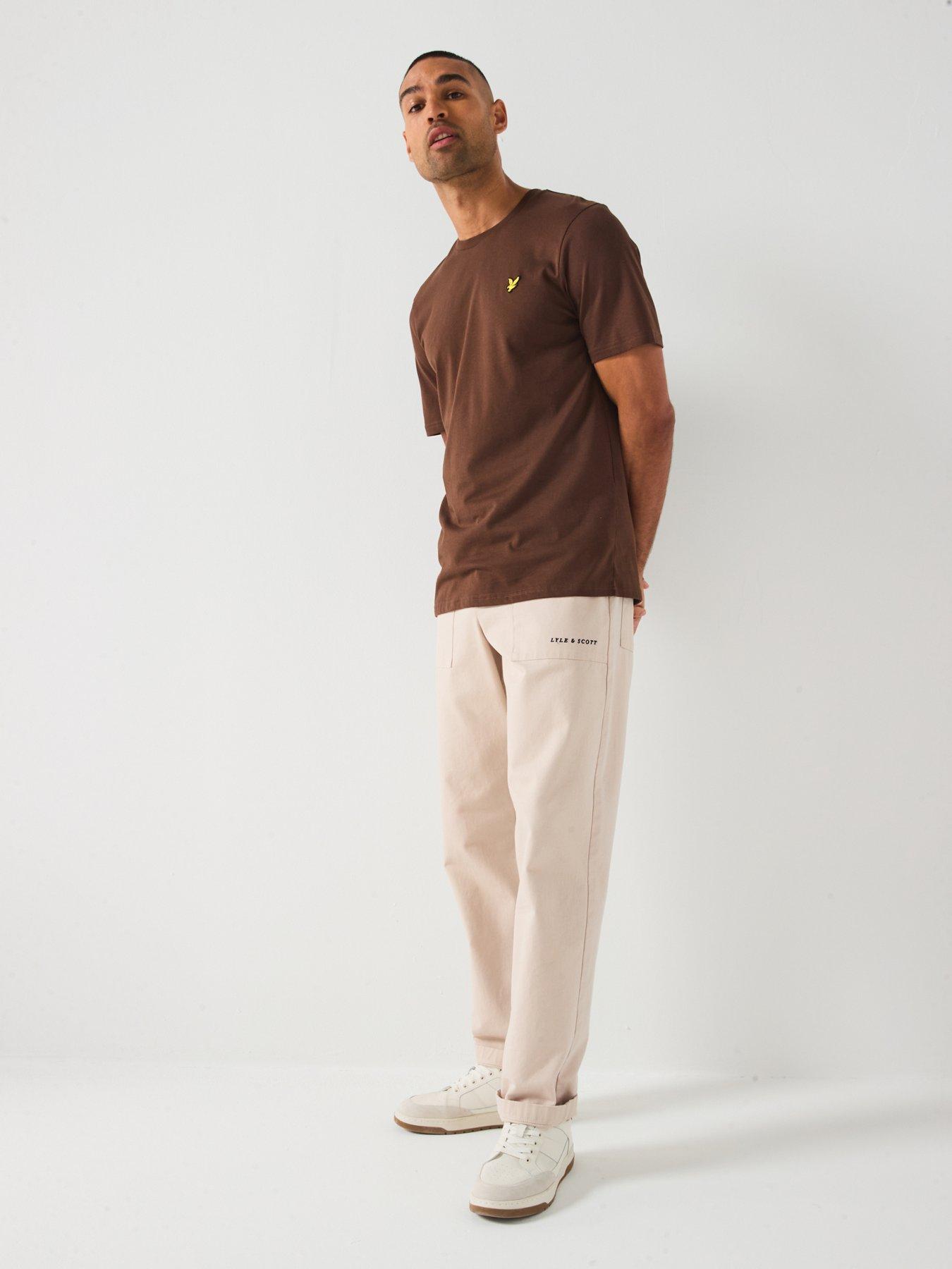  image of lyle-scott-plain-t-shirt--brown