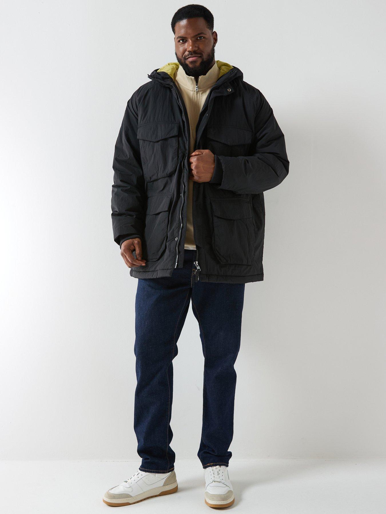 Image 3 of 6 of Lyle & Scott Big And Tall Tactical Wadded Parka- Black